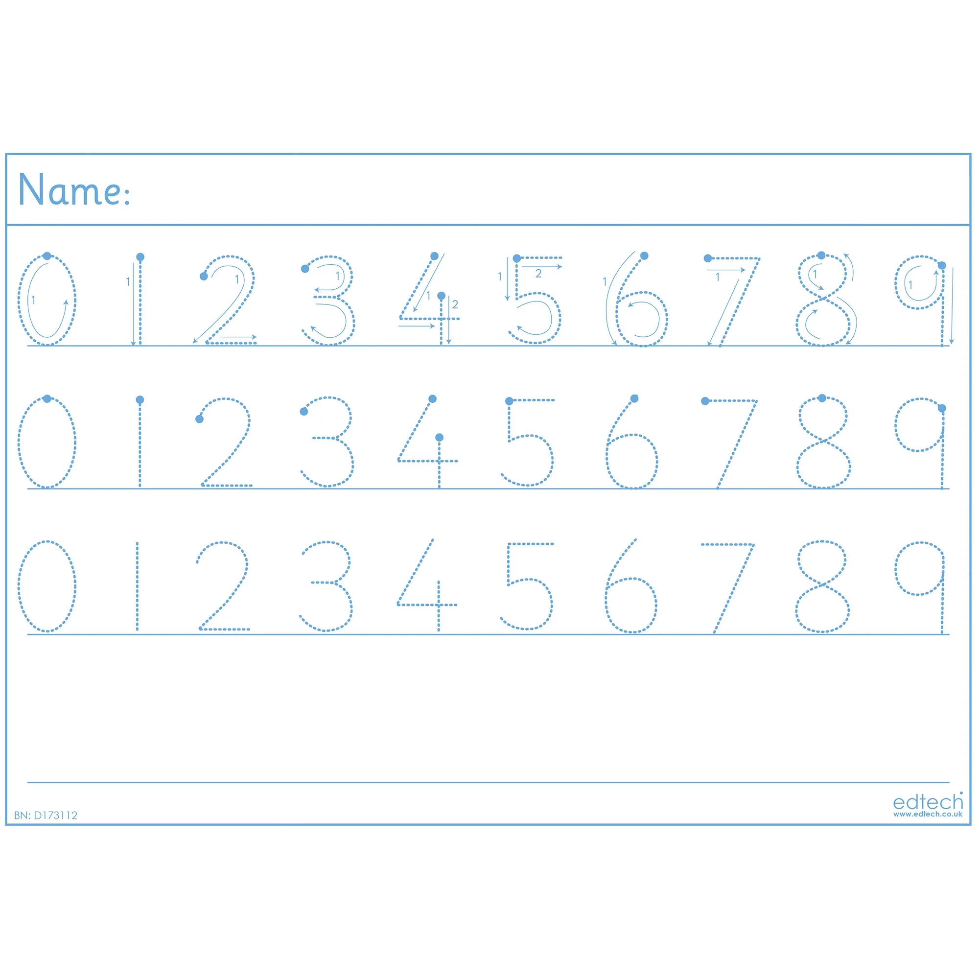 Number Tracing With Arrows