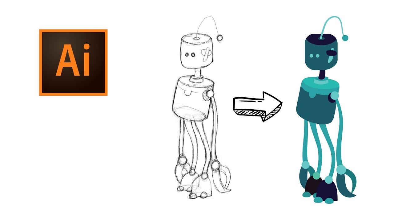 08 Tracing Scanned Drawings In Adobe Illustrator CC