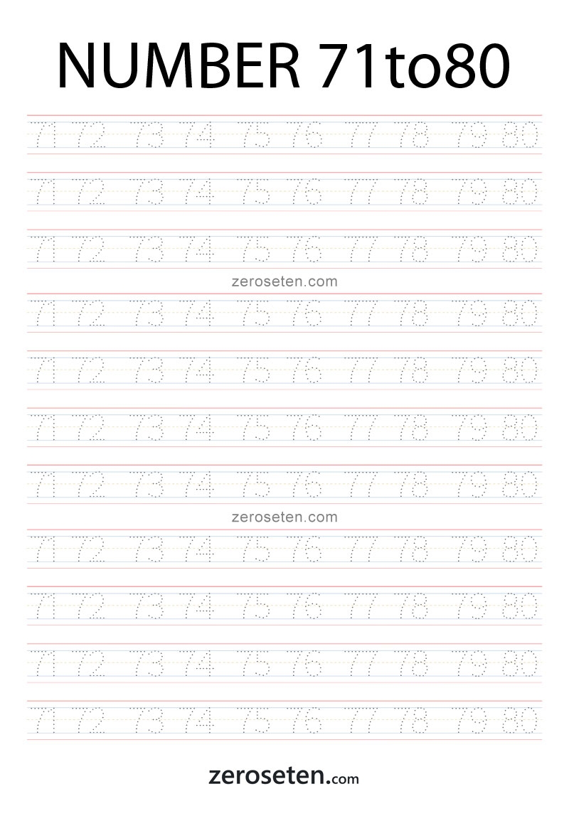 1 To 100 Number Tracing Worksheet Archives Zero Se Ten Blog