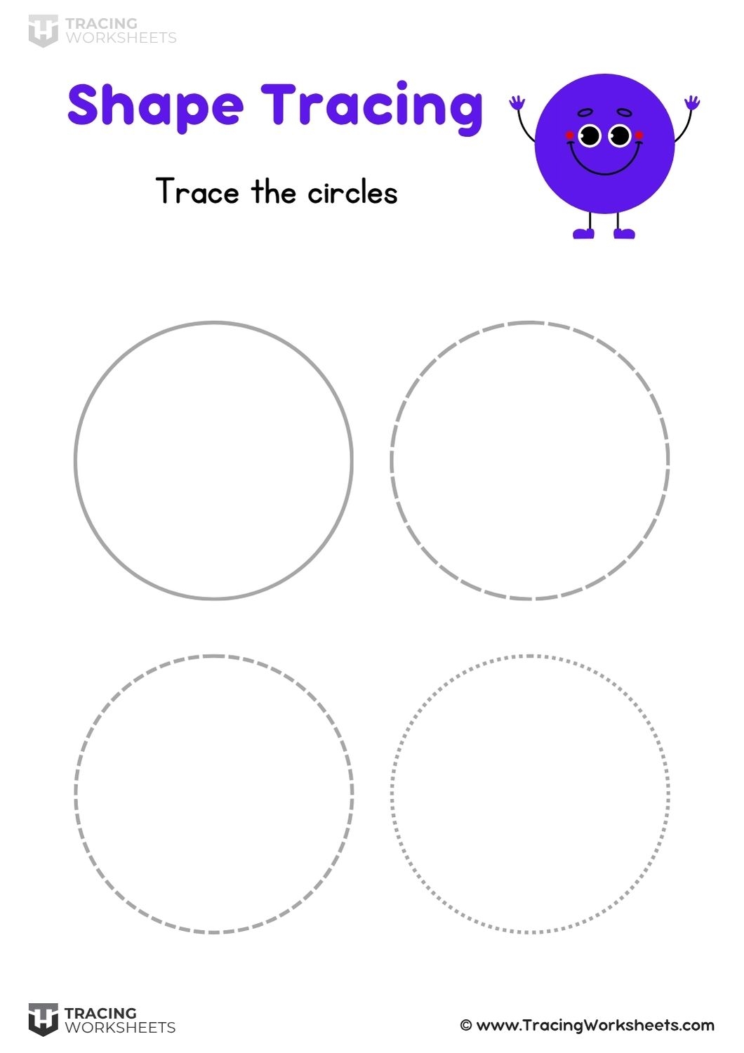 Tracing Lines And Circles Worksheets