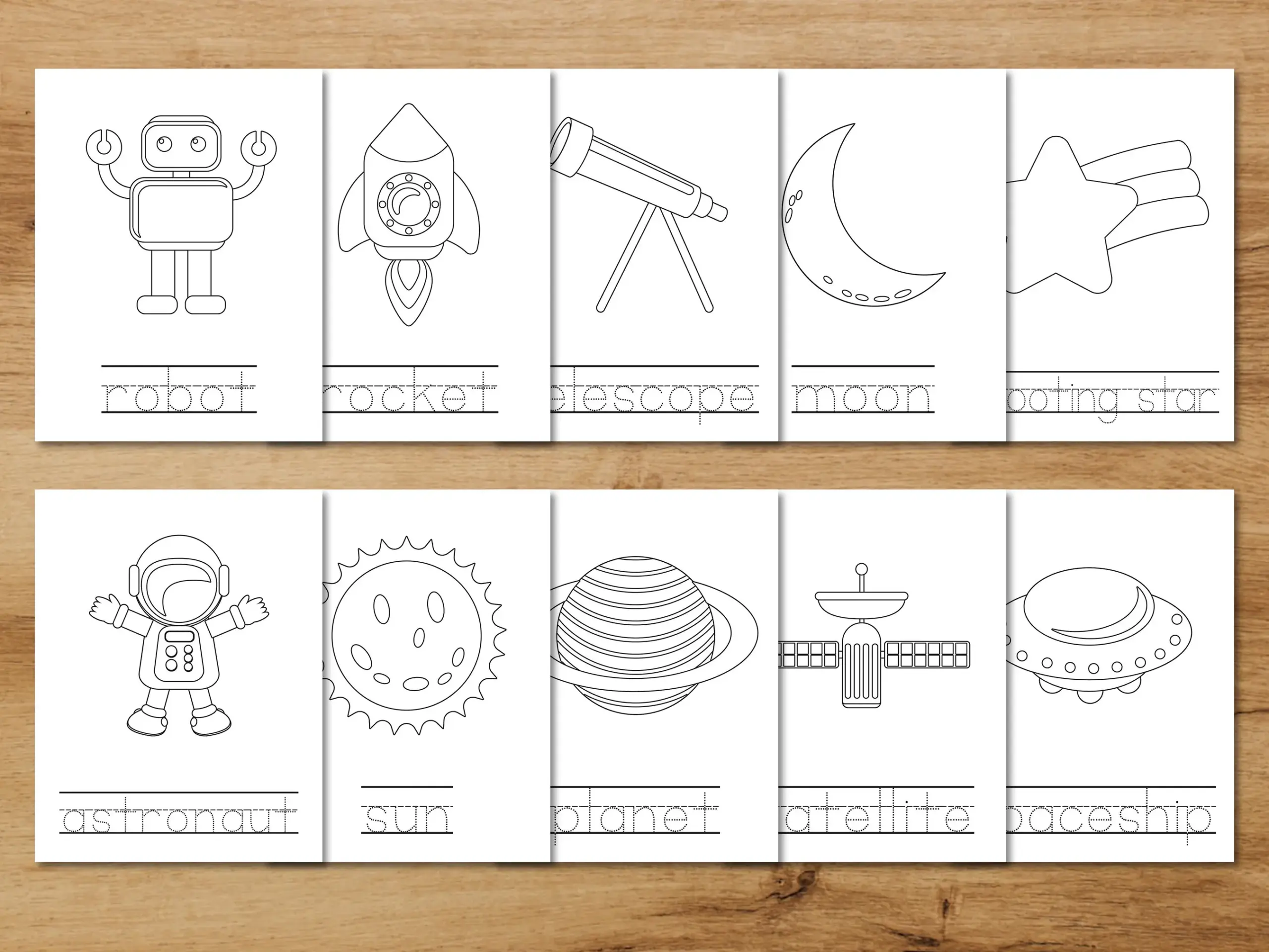 10 Outer Space Coloring And Tracing Printable Worksheet For 