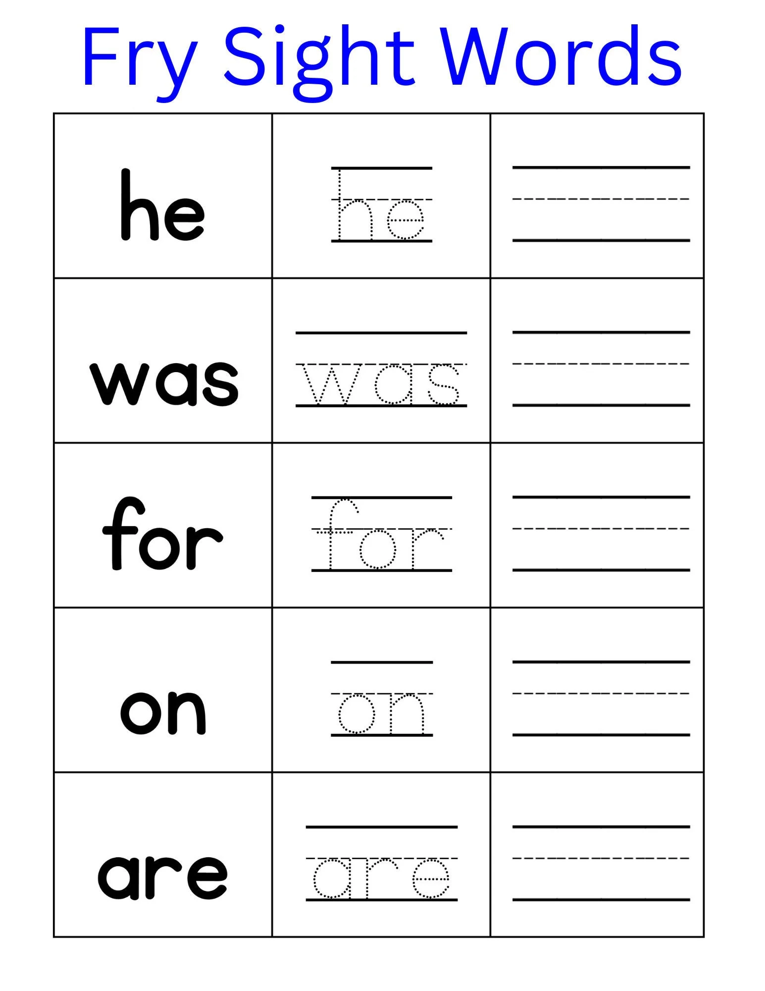 100 Printable Fry Hundred Sight Words Kindergarten Sight Word 