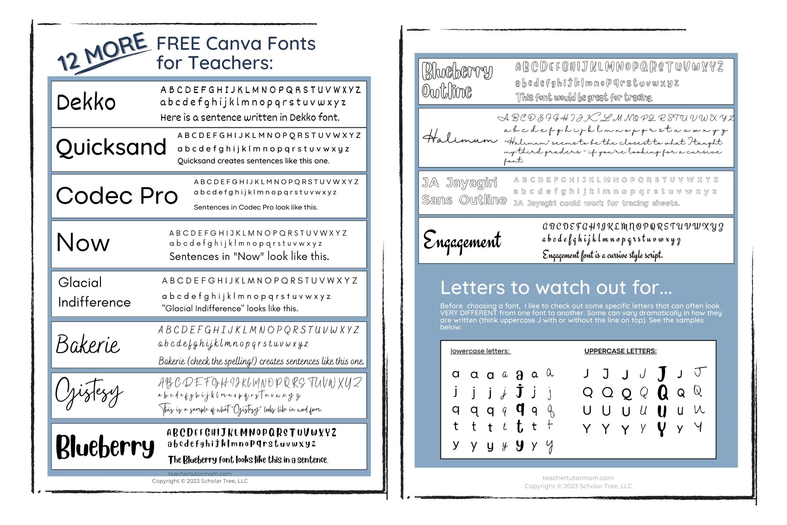 12 MORE Free Canva Fonts For Teachers And Tutors Teacher Tutor Mom