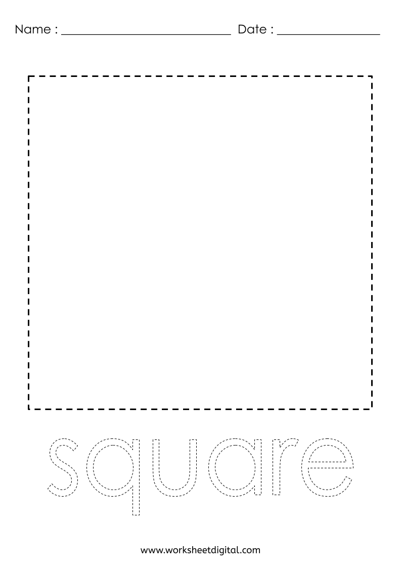 Square Shape Tracing Worksheet