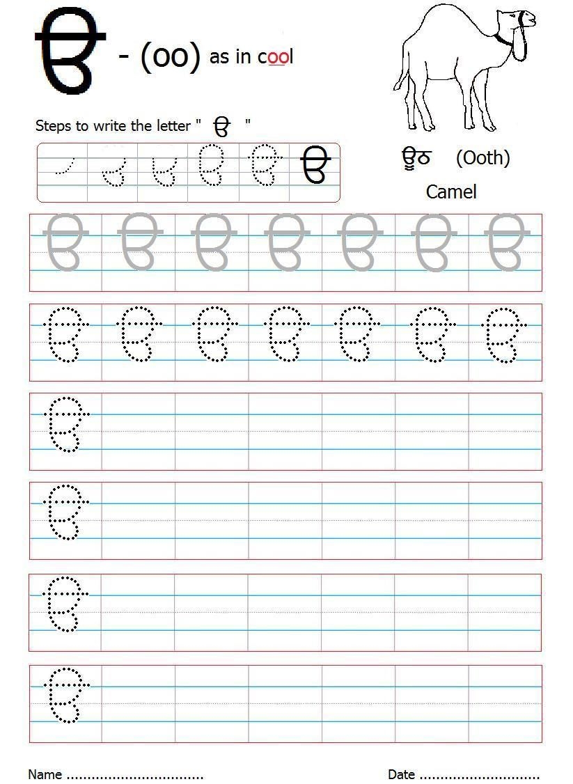 13 Punjabi Ideas Alphabet Writing Worksheets Punjabi Alphabets 