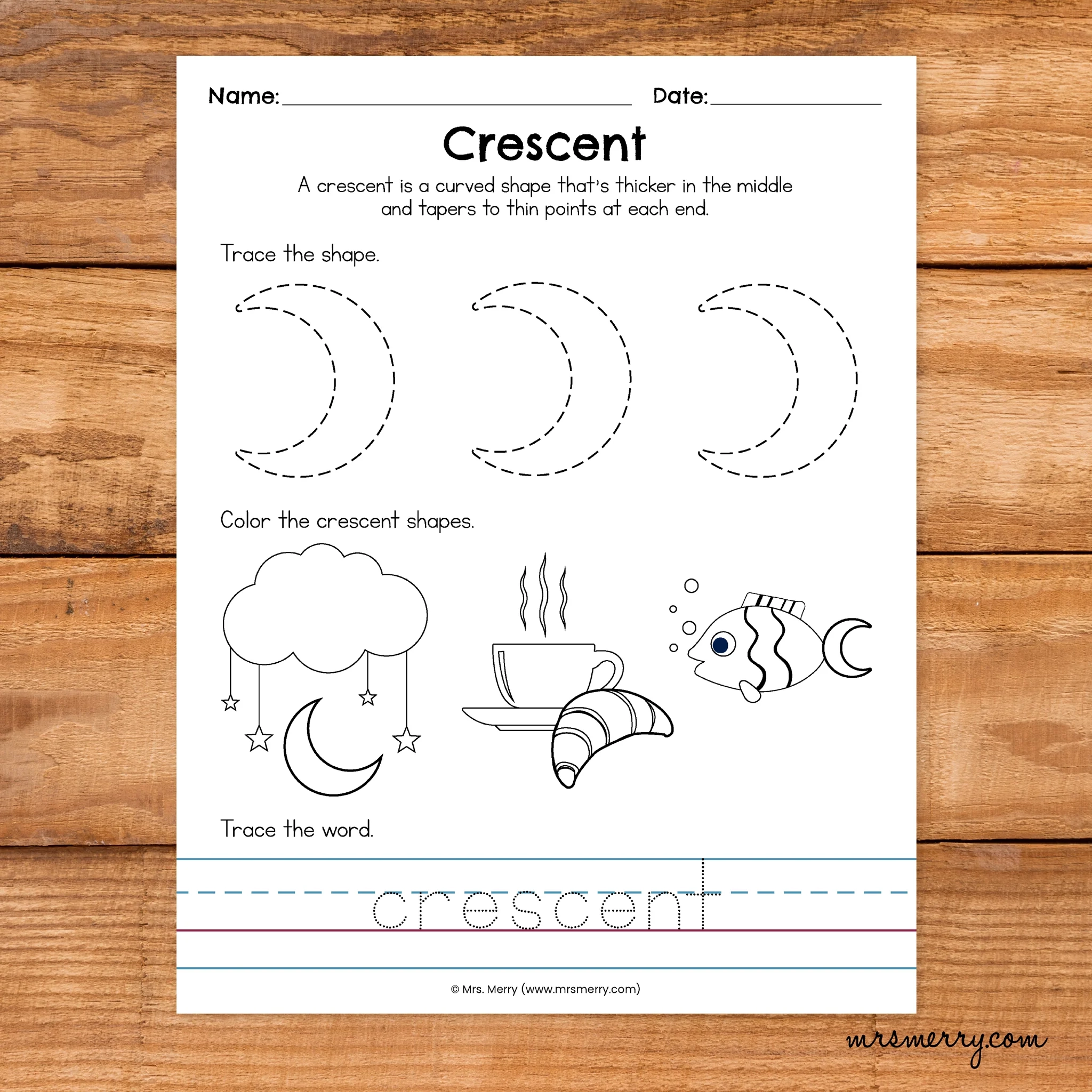 16 Shape Tracing Worksheets Shape Printables Bundle