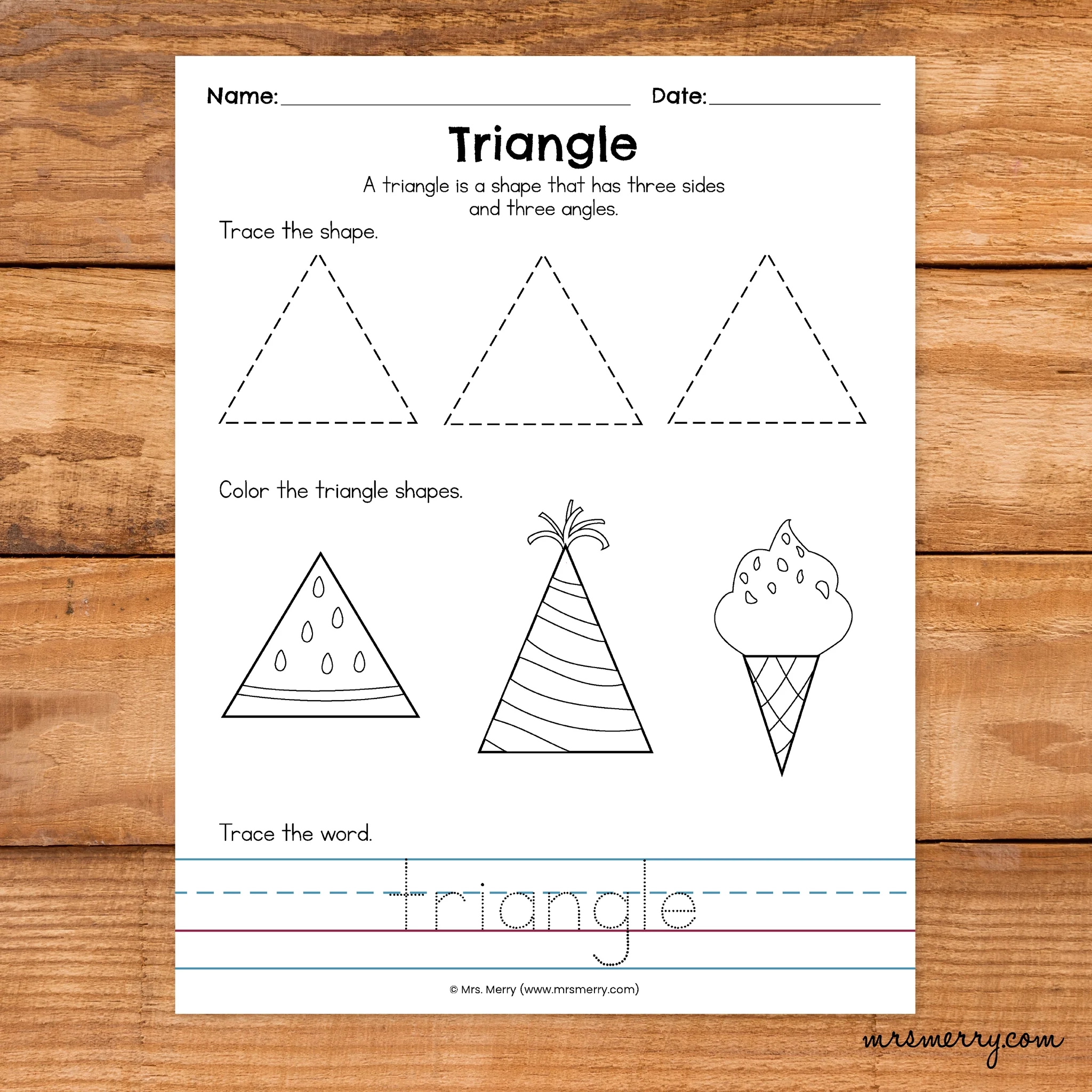 16 Shape Tracing Worksheets Shape Printables Bundle