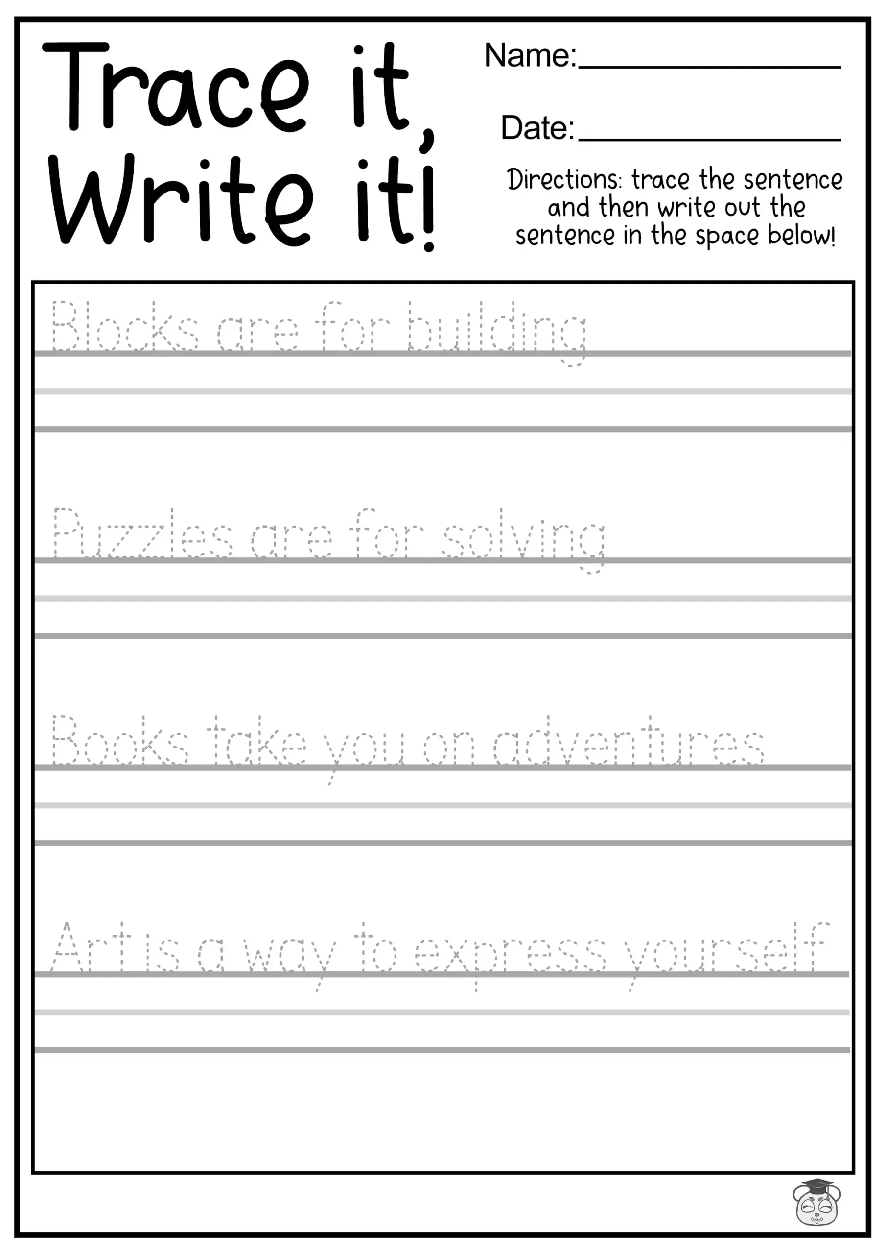 Make Your Own Tracing Worksheets