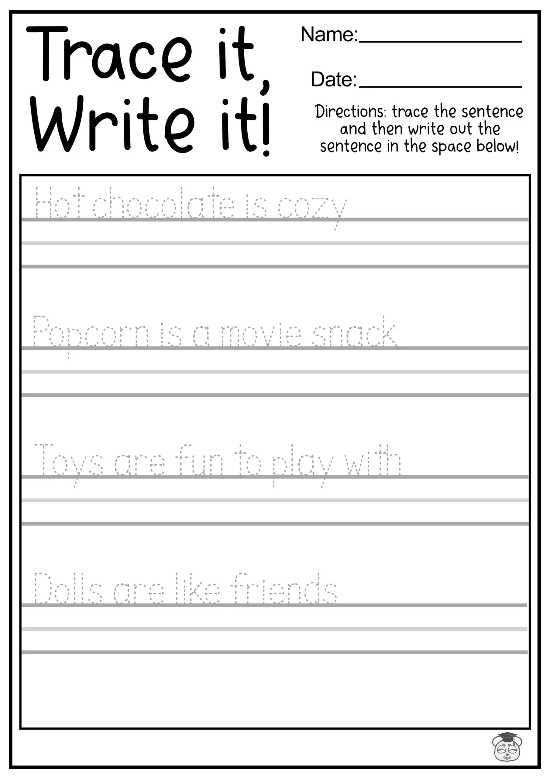 23 Printable Tracing And Writing English Worksheets Trace And 23 Printable Tracing And Writing English Worksheets Trace And