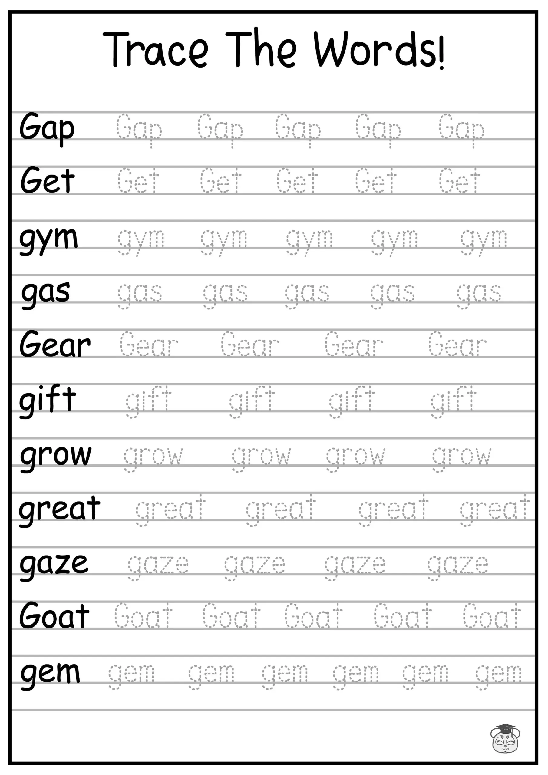 24 Printable Trace The Words Worksheet Alphabetical A Z Capital 24 Printable Trace The Words Worksheet Alphabetical A Z Capital