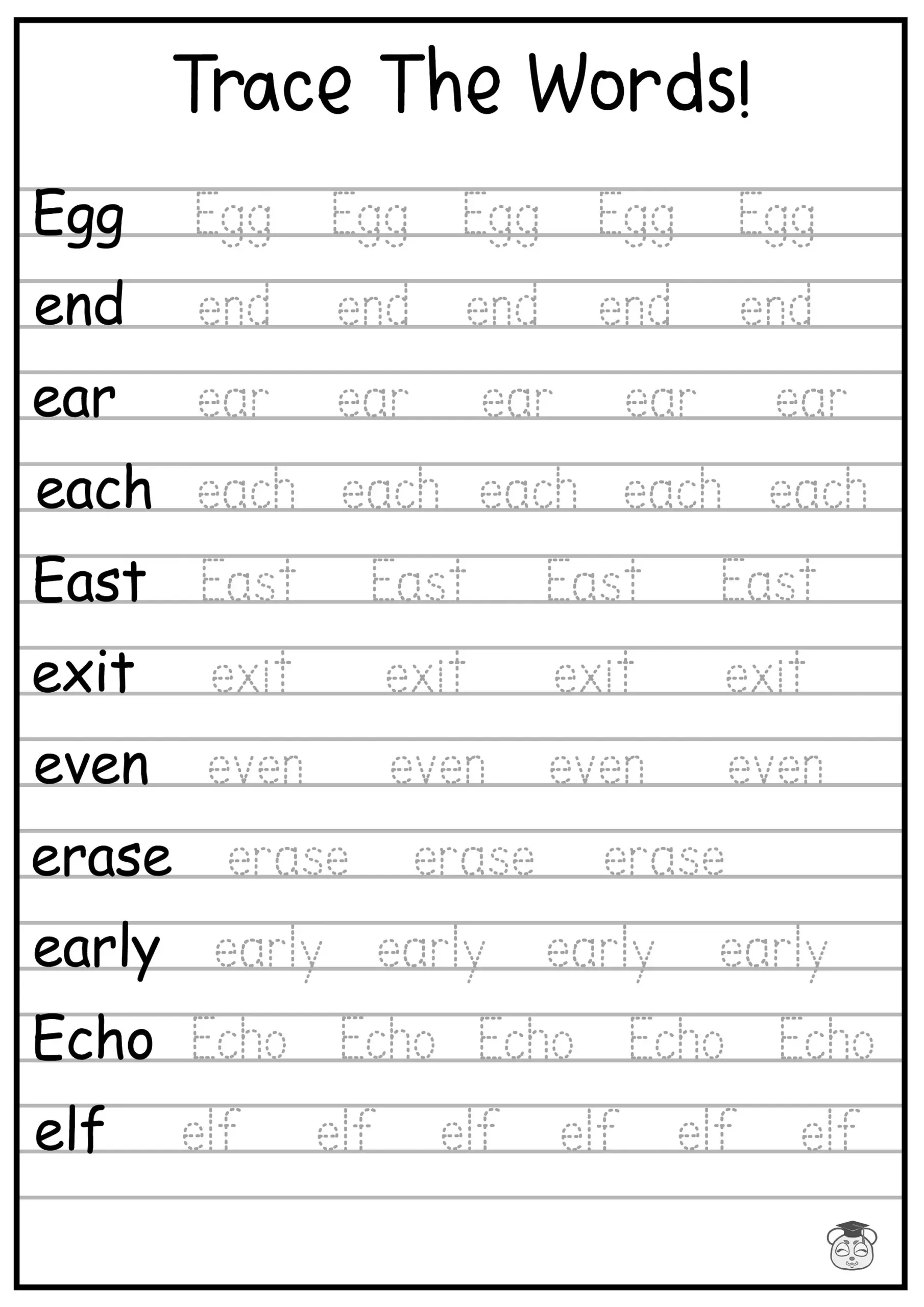 Hard Tracing Worksheets