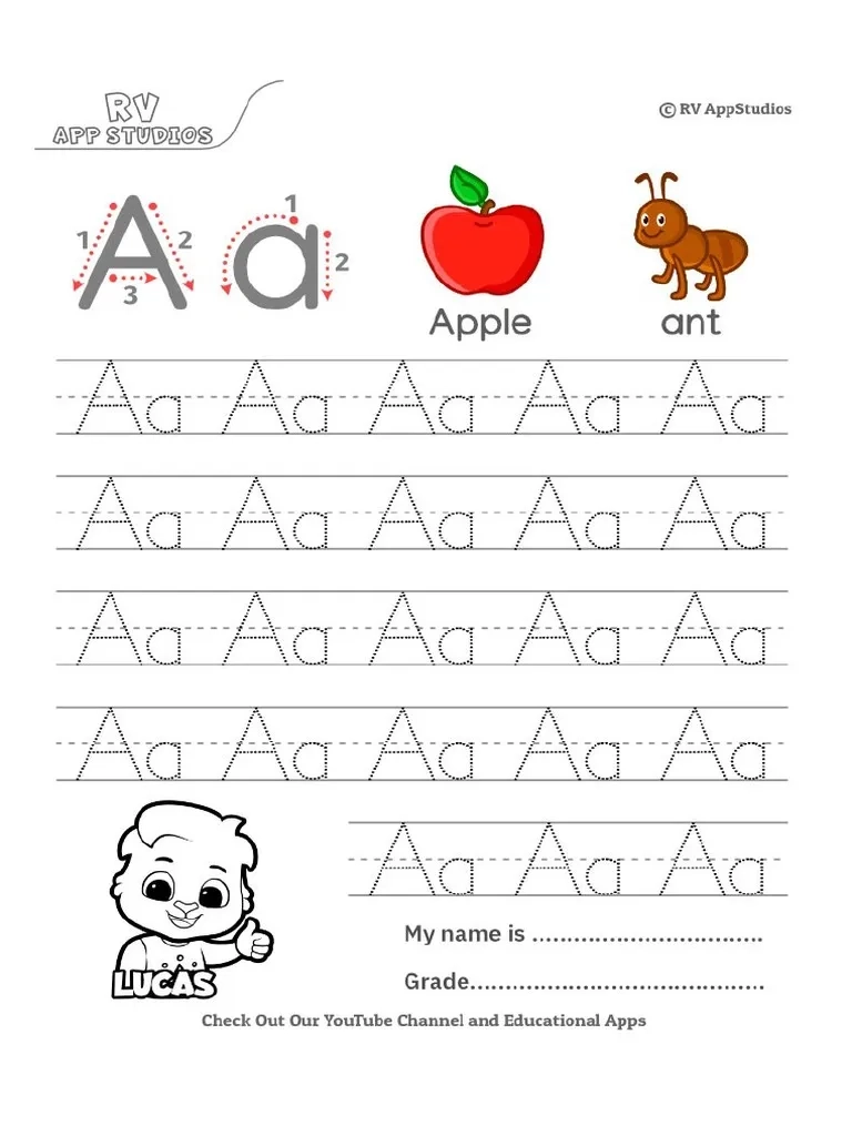 243 Free Printable Worksheets For Kids Alphabet Letter Aa Tracing 