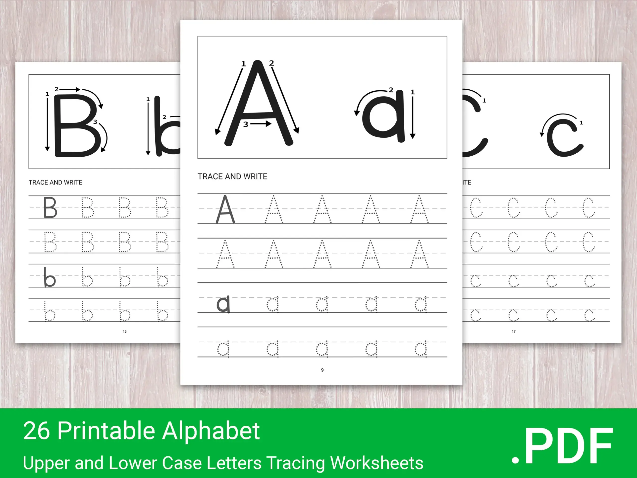 26 Printable Alphabet Upper And Lower Case Letters Tracing 