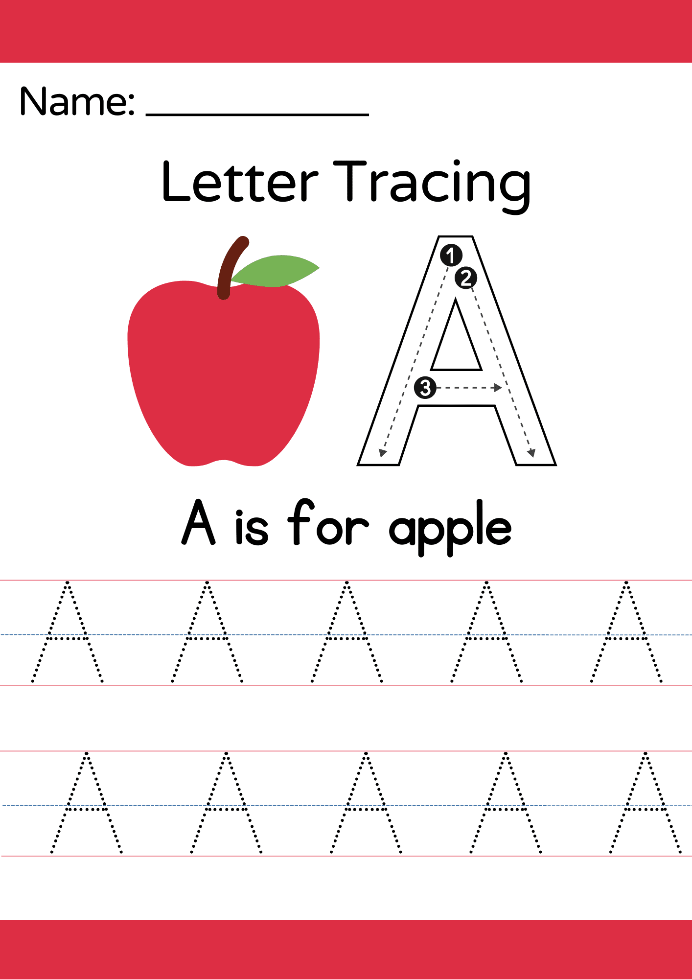 26 Printable Capital Letters Tracing Worksheets A To Z For Free