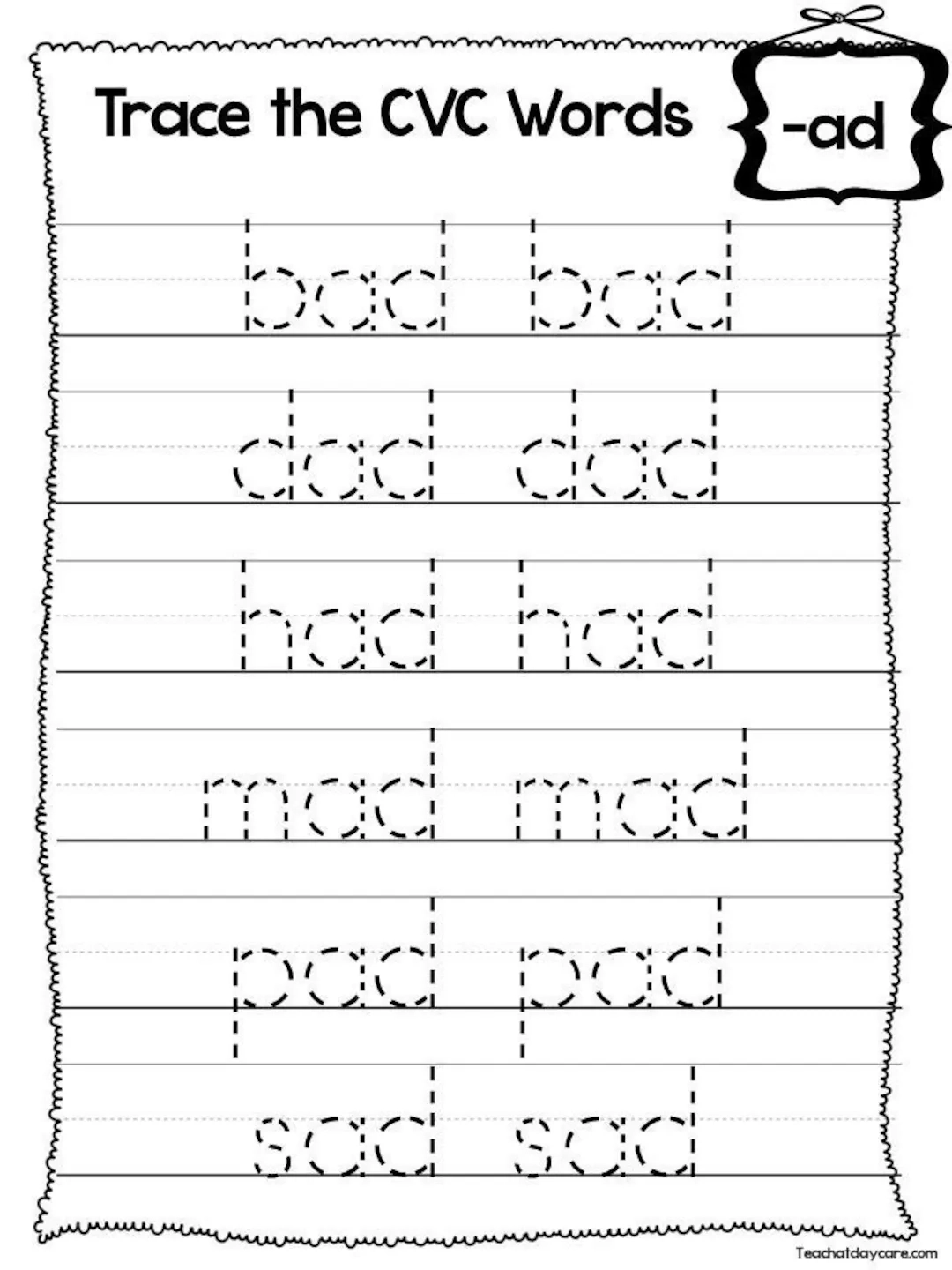 27 Printable Trace The CVC Word Worksheets Preschool Phonics 27 Printable Trace The CVC Word Worksheets Preschool Phonics