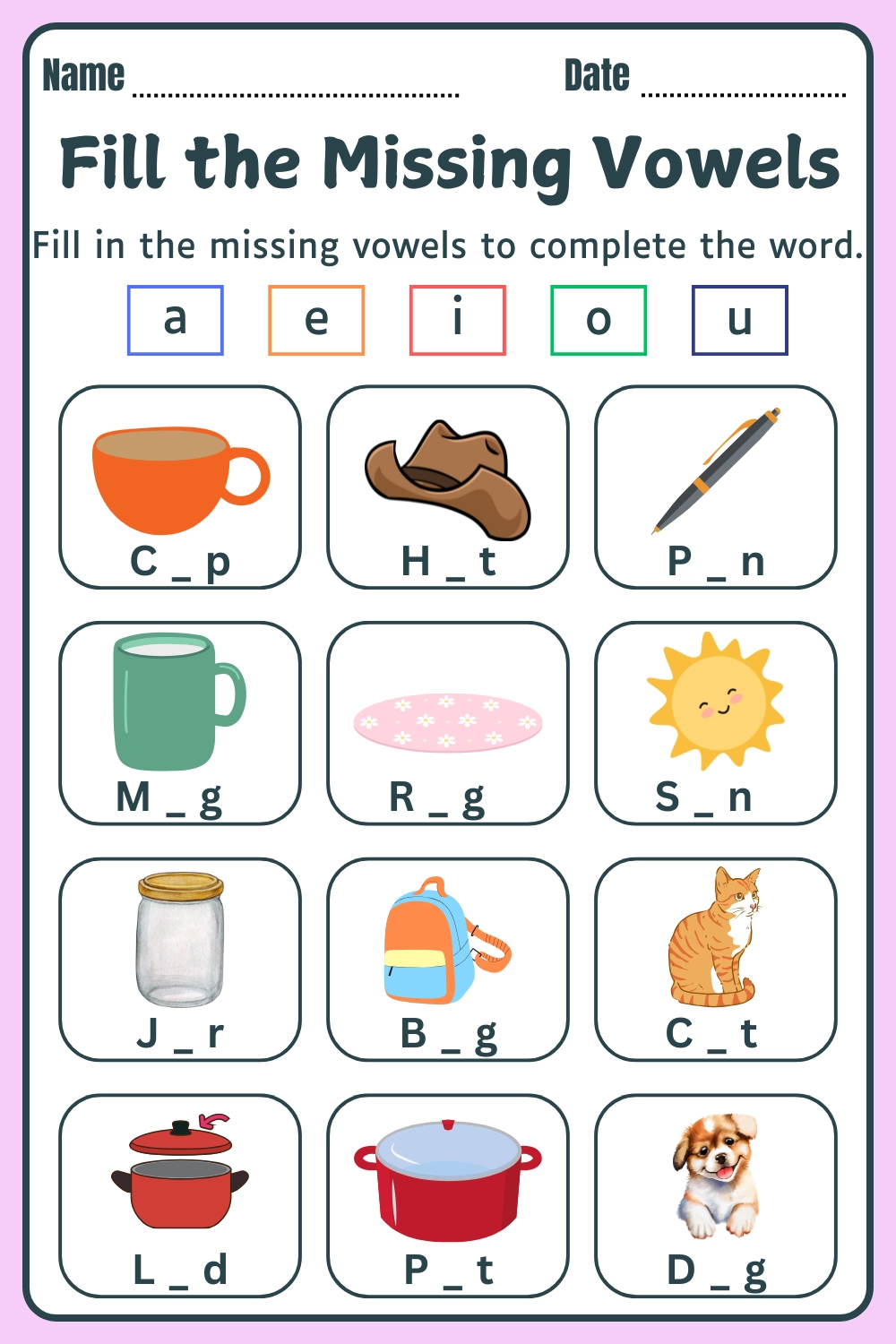 Tracing Three Letter Words Worksheets