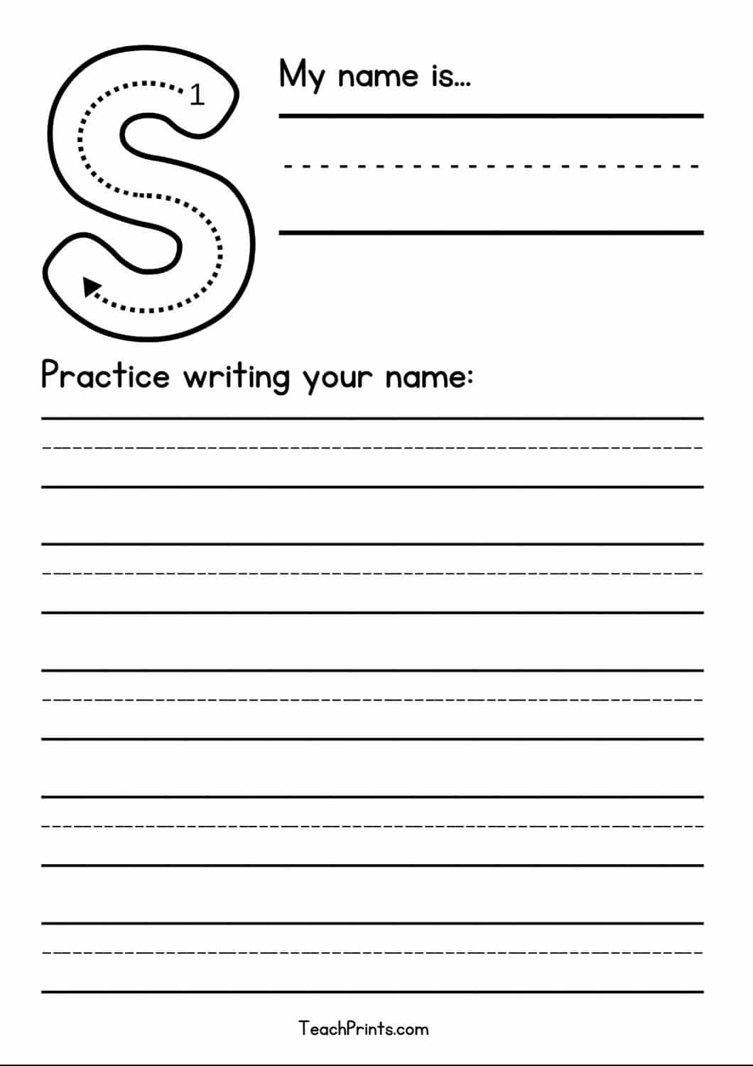 32 Free Blank Name Tracing Worksheets Teach Prints