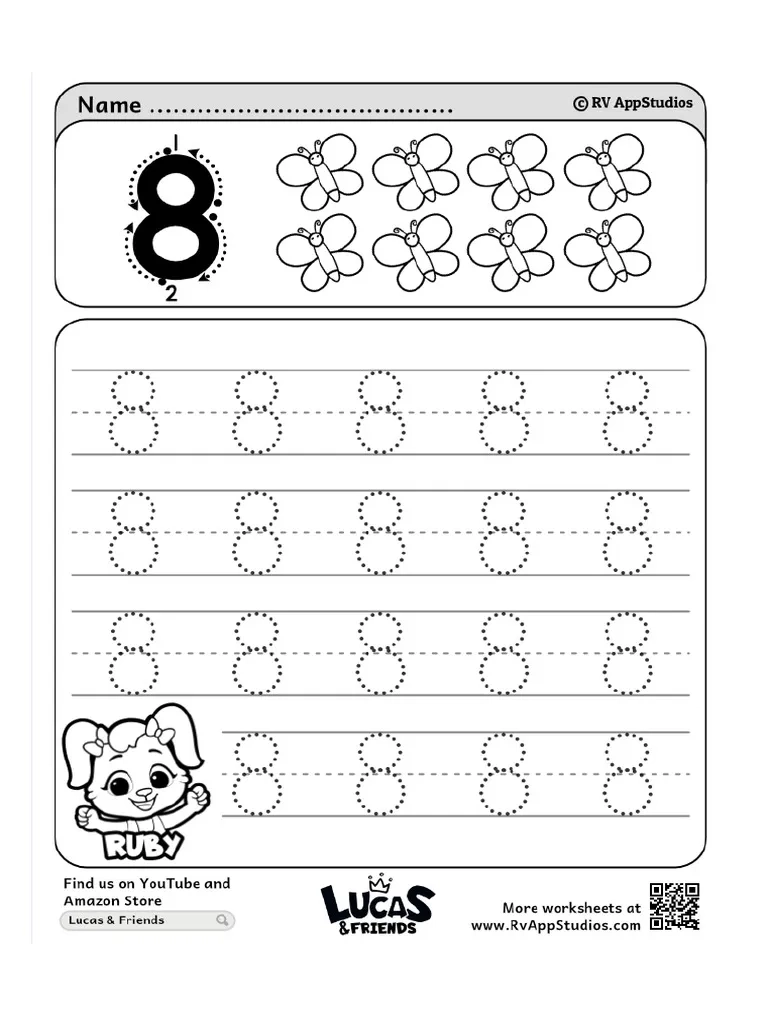 380 Free Printable Worksheets For Kids Number 8 Tracing Worksheets 