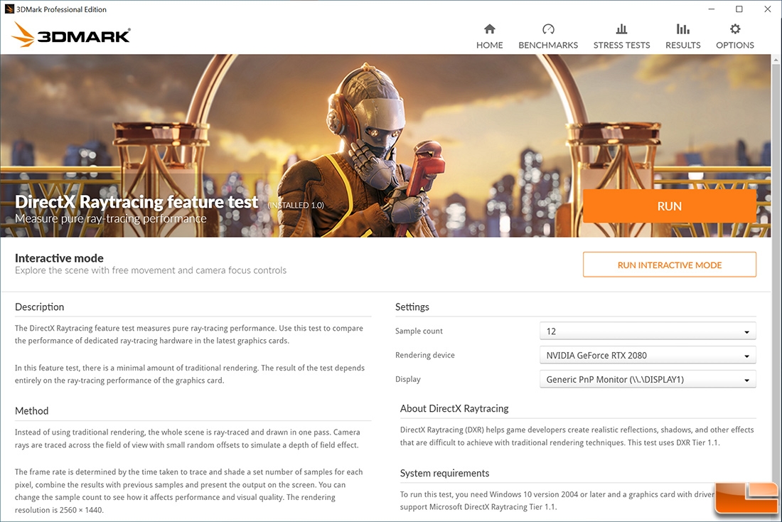 3DMark DirectX Raytracing Feature Test Benchmark Results Legit 