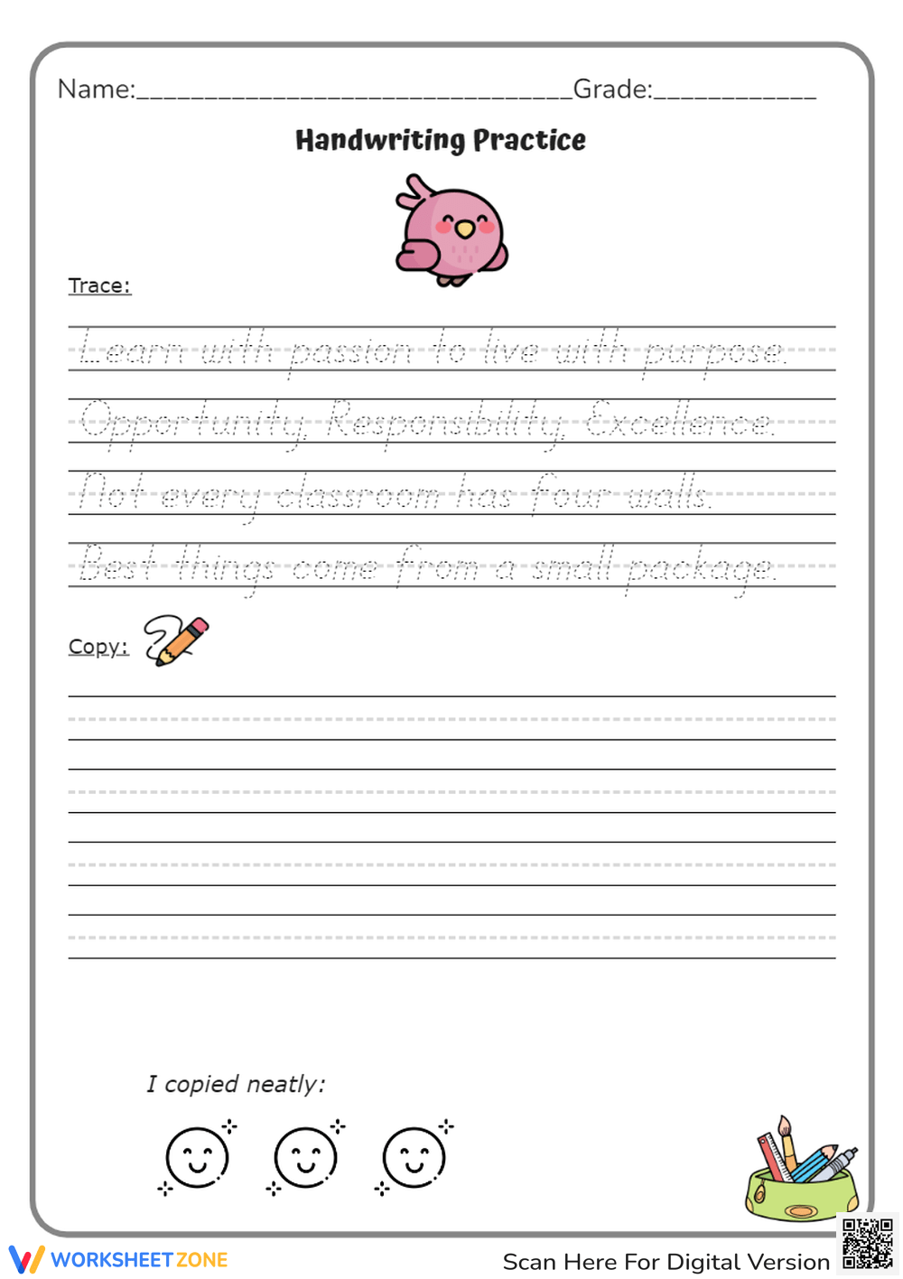 3rd Grade Tracing Worksheets amp Printable