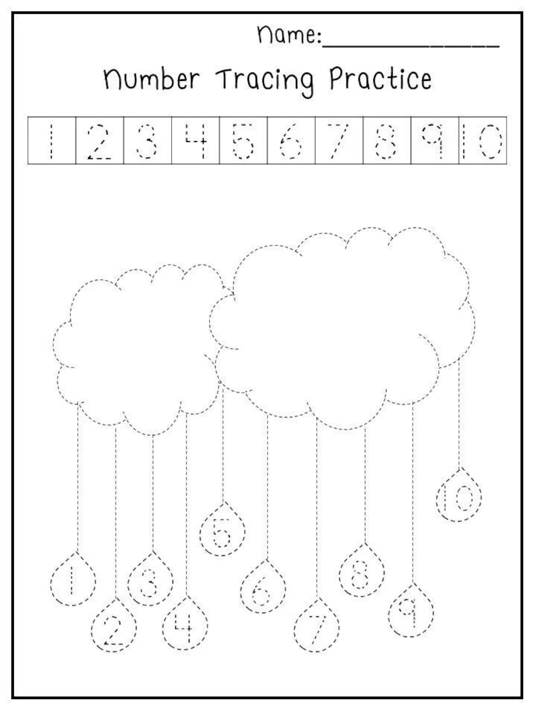 5 Printable Spring Trace The Numbers Worksheets Preschool 