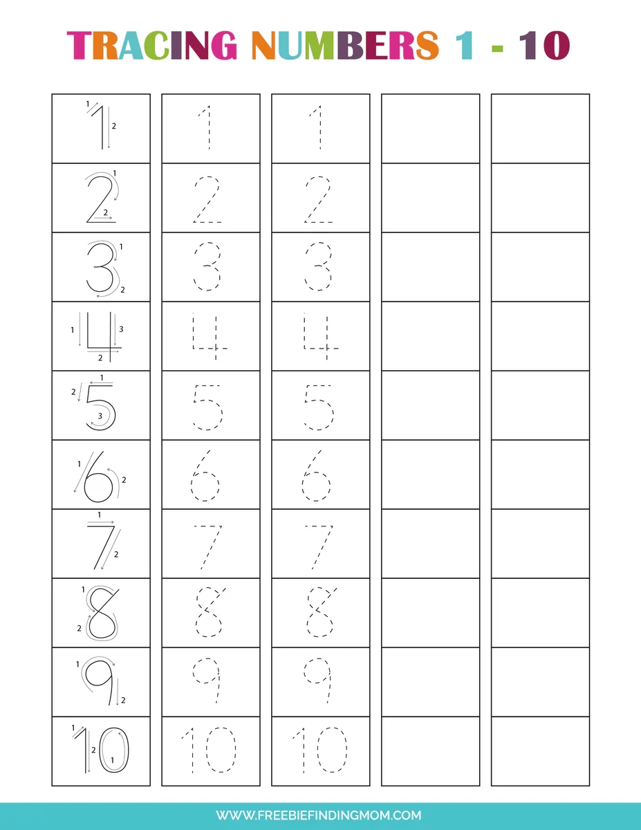7 Tracing Numbers Worksheets