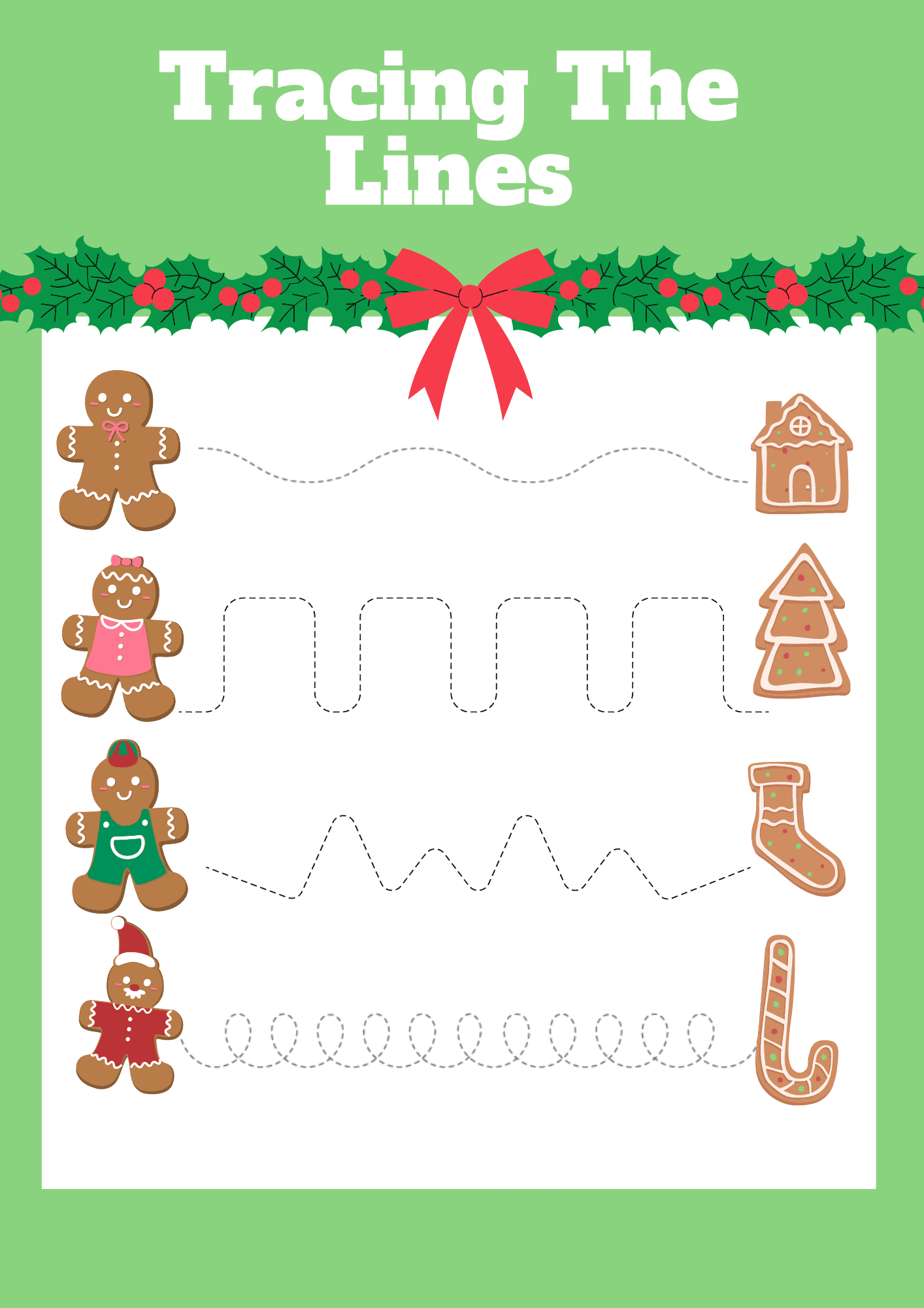 Christmas Line Tracing Worksheet Christmas Line Tracing Worksheet