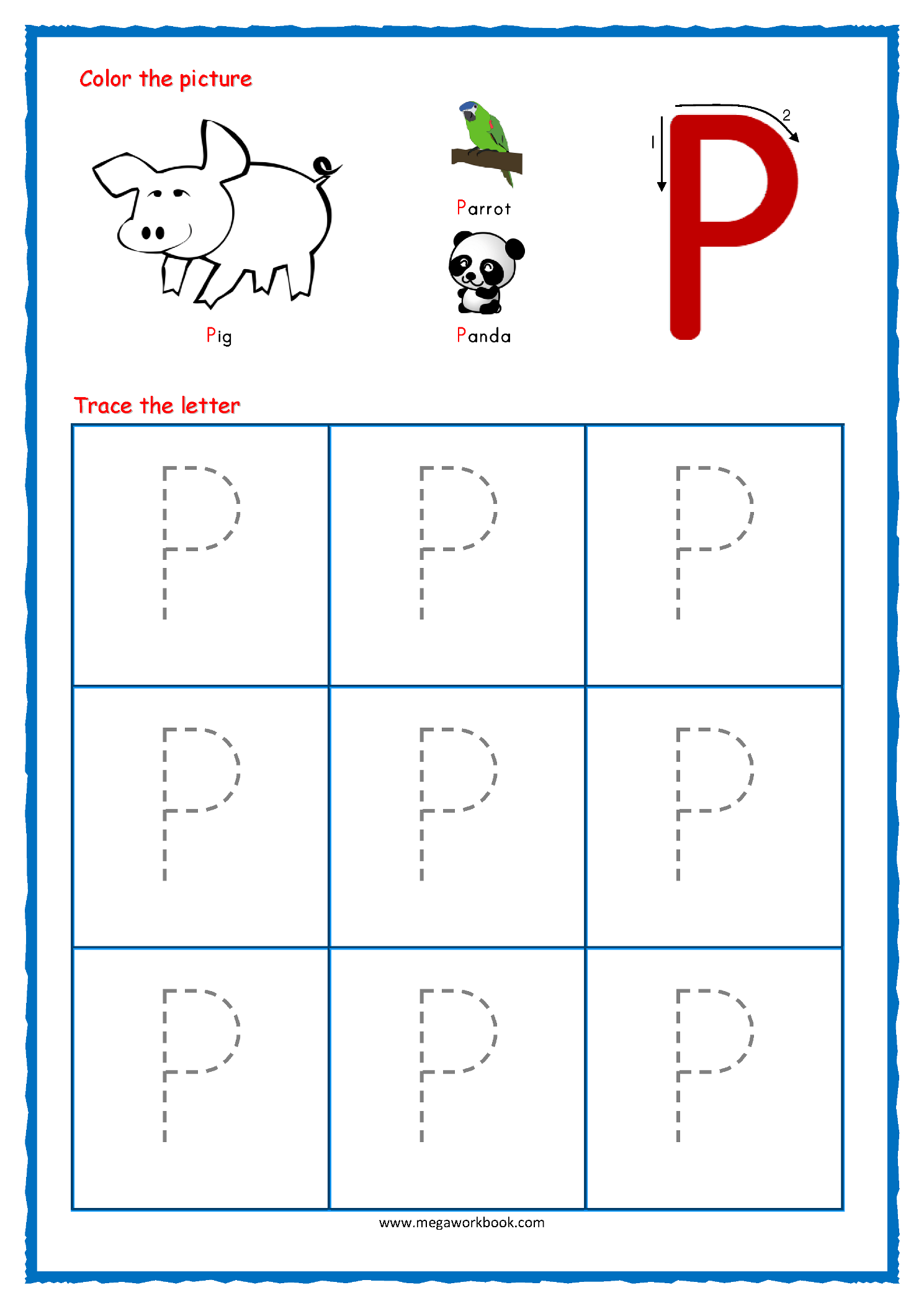 Capital Letter P Tracing Worksheets Capital Letter P Tracing Worksheets