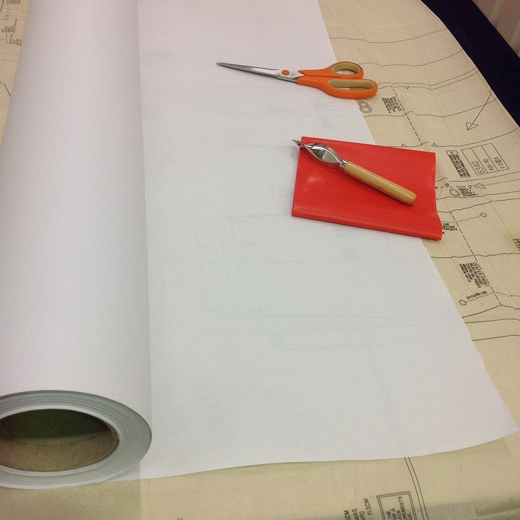 A Roll Of Pattern Cutting Tracing Paper White With One Side 