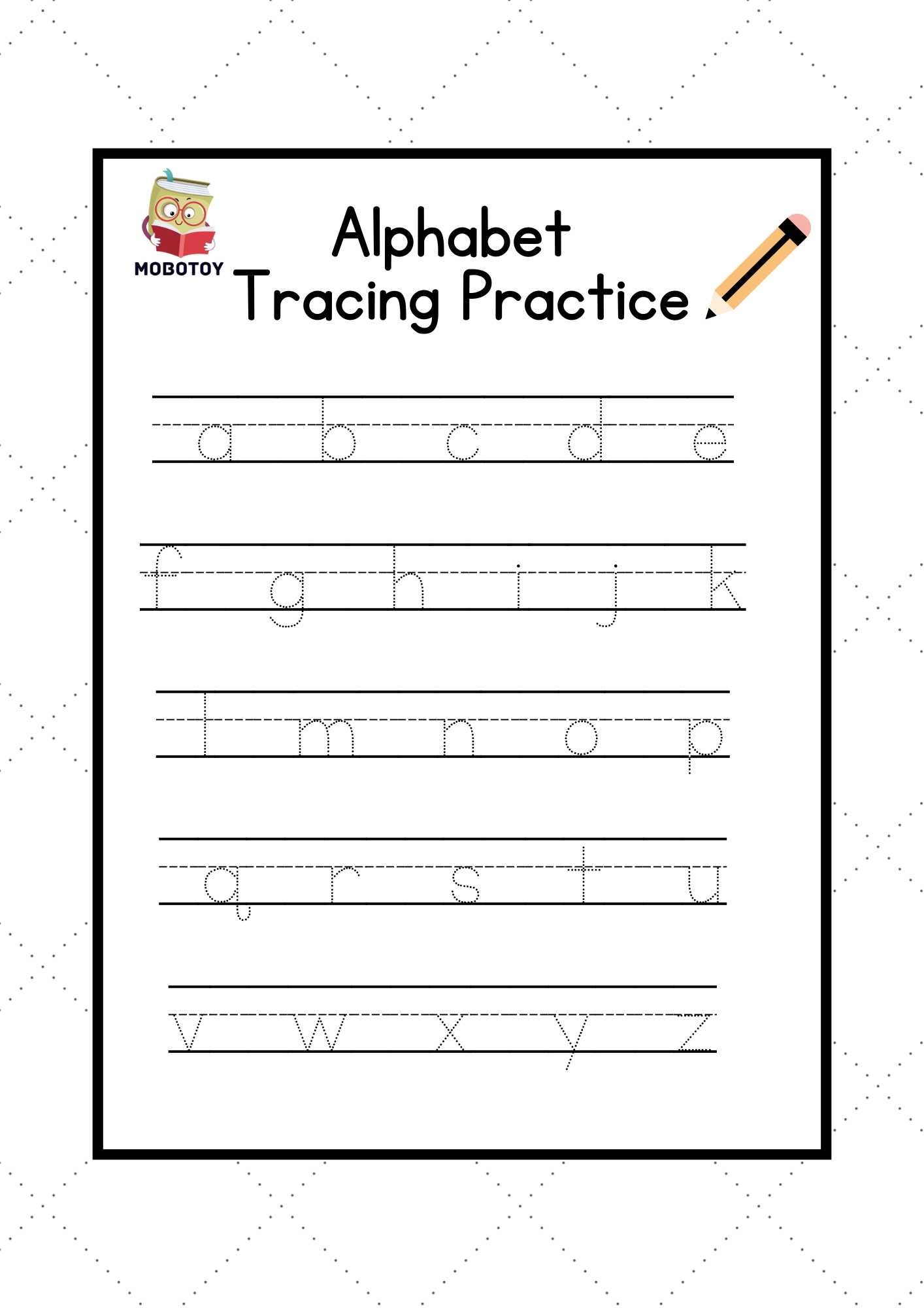 A To Z Small Letter Tracing Mobotoy