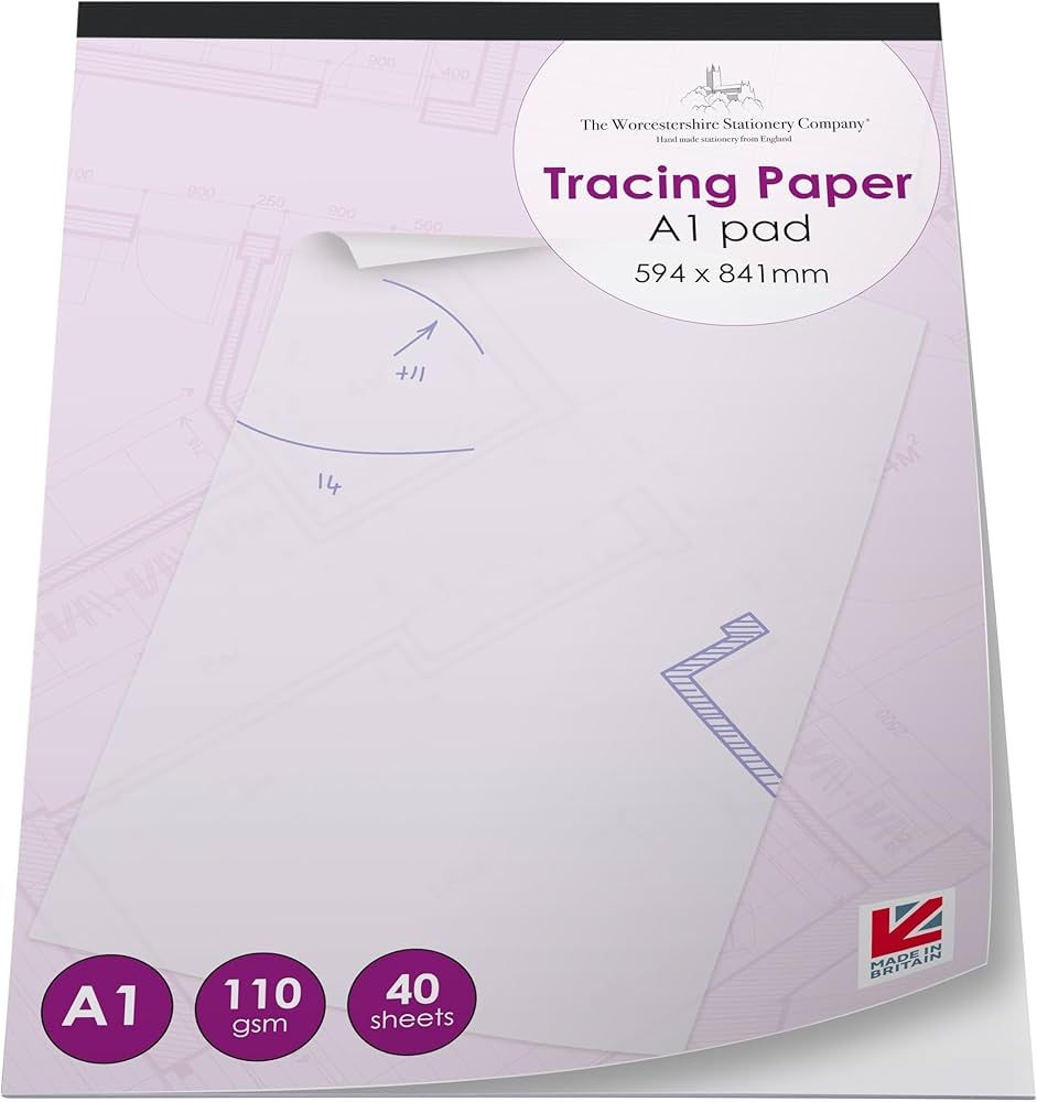 A1 Tracing Paper Pad Professional Range 40 Sheets 90gsm Paper 