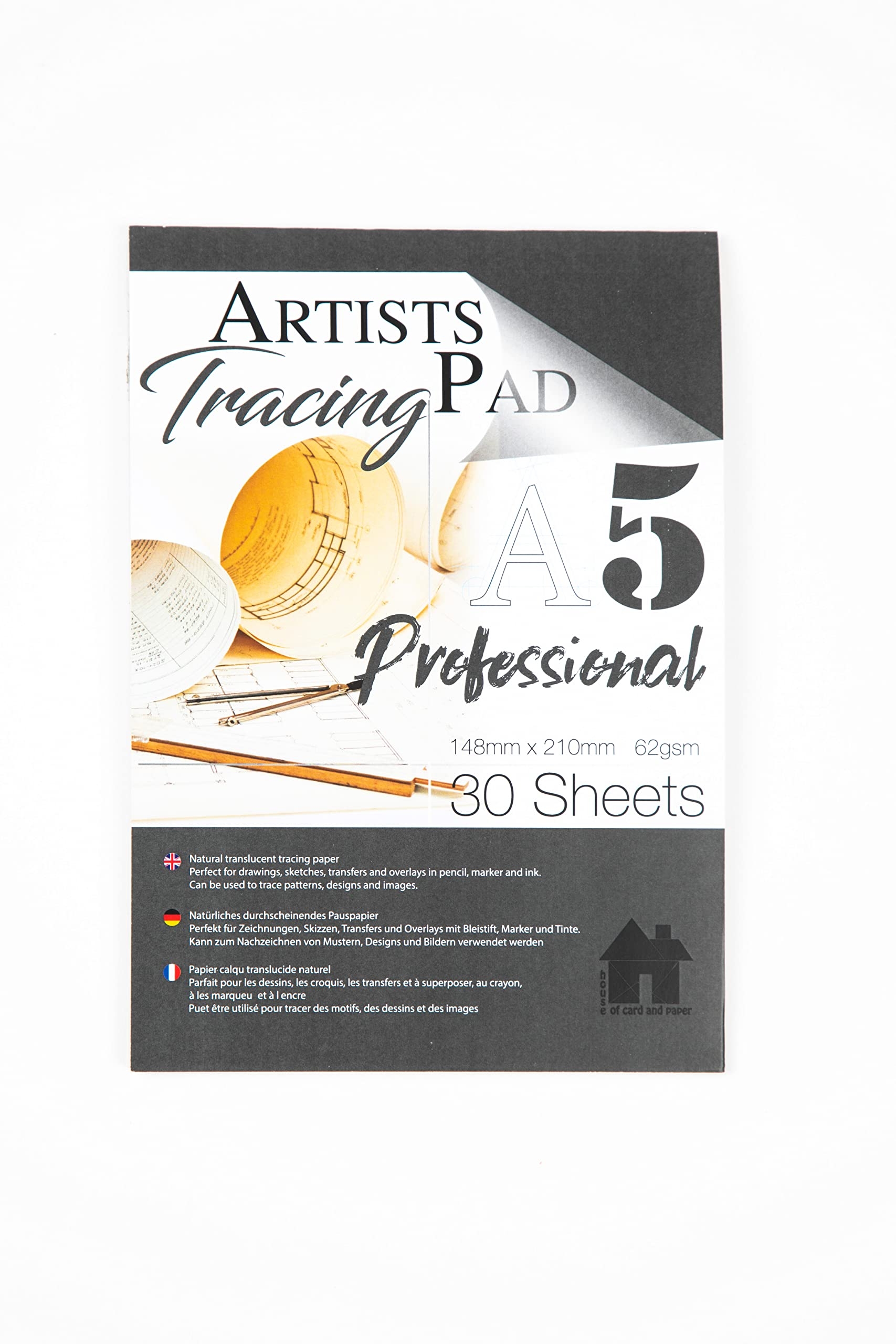A5 Professional Tracing Paper Pad 62gsm 30 Sheets Amazon co uk 