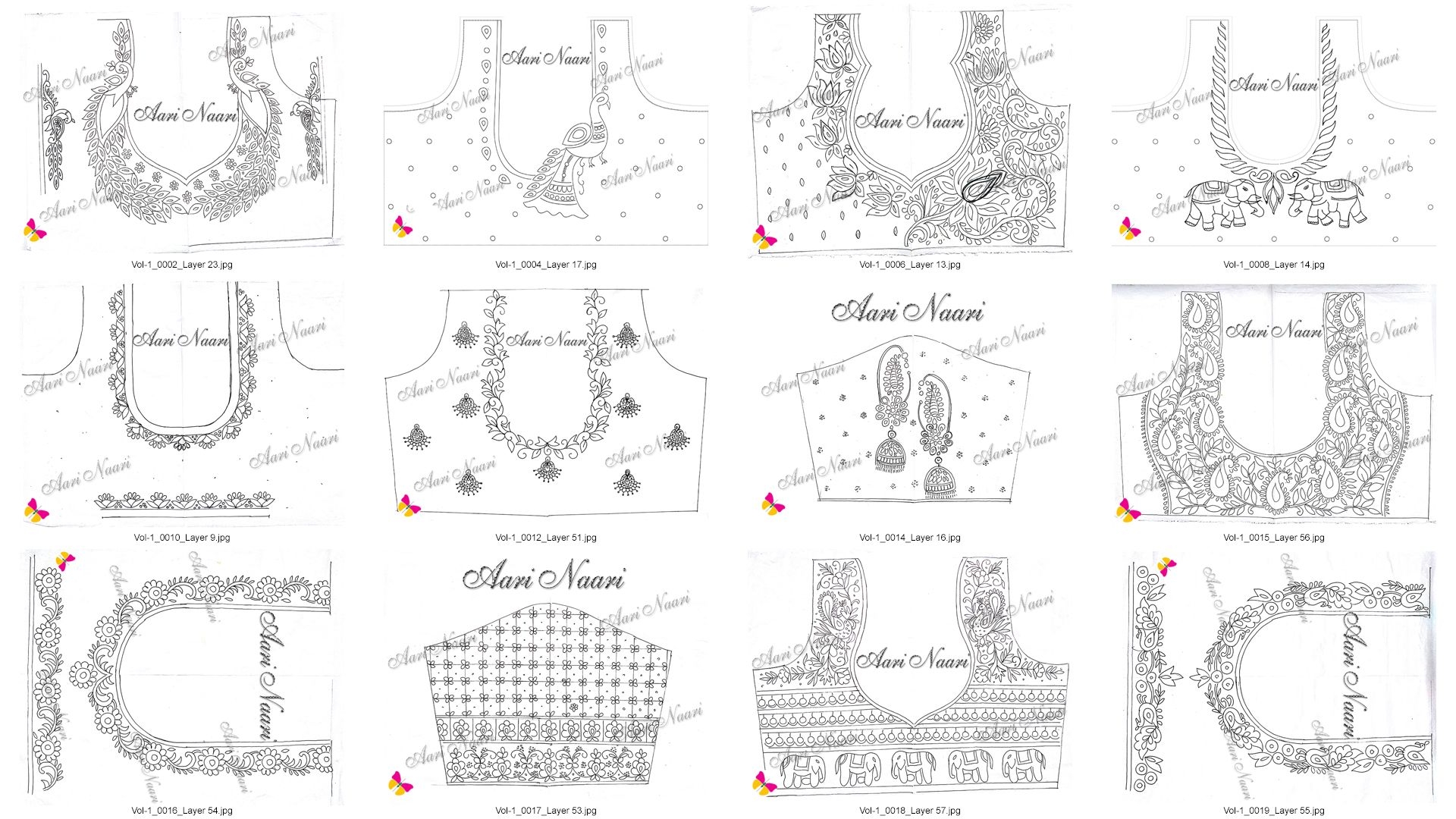 Aari Embroidery Designs For Tracing
