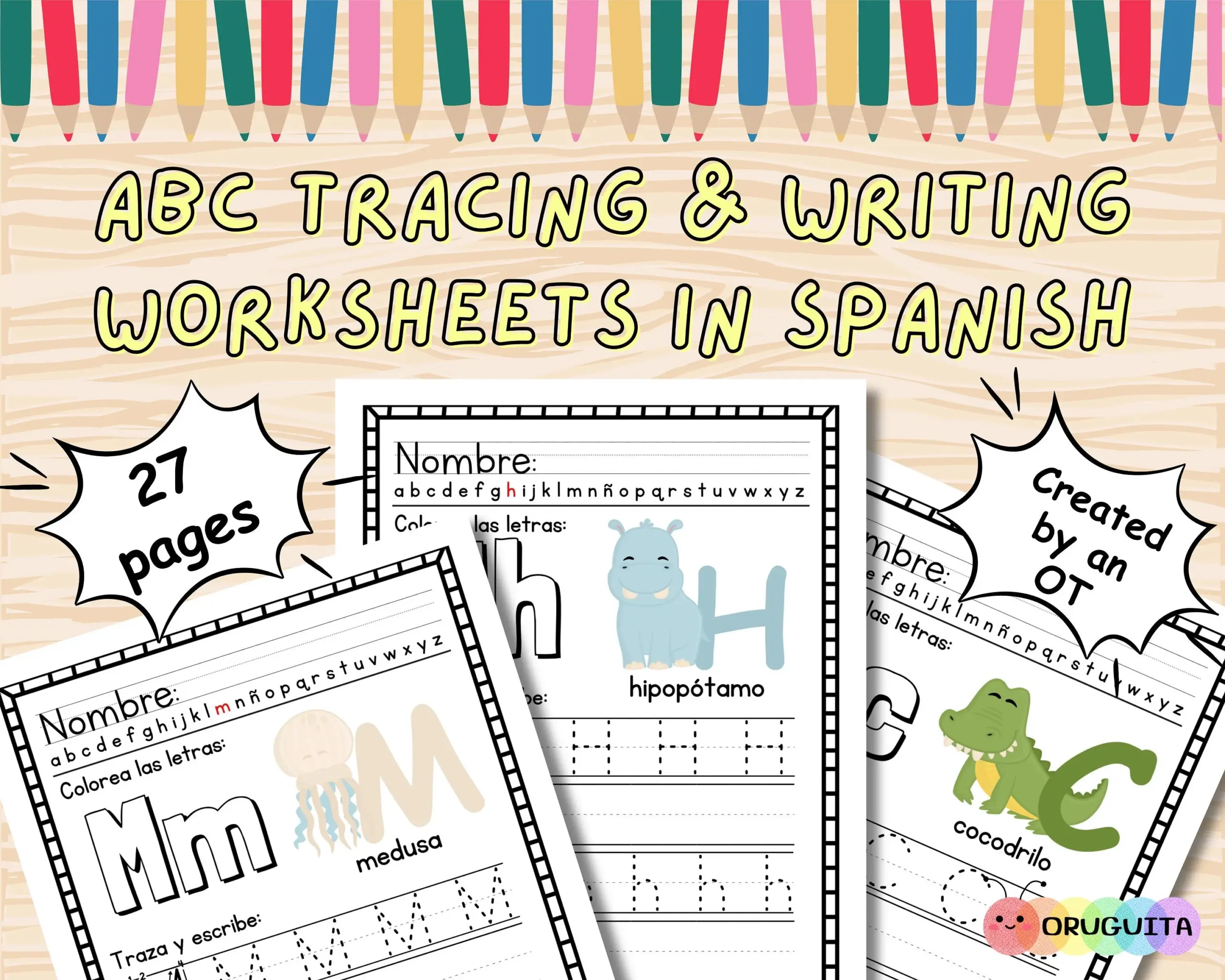 ABC Alphabet Tracing And Handwriting Worksheets In Spanish Hojas 