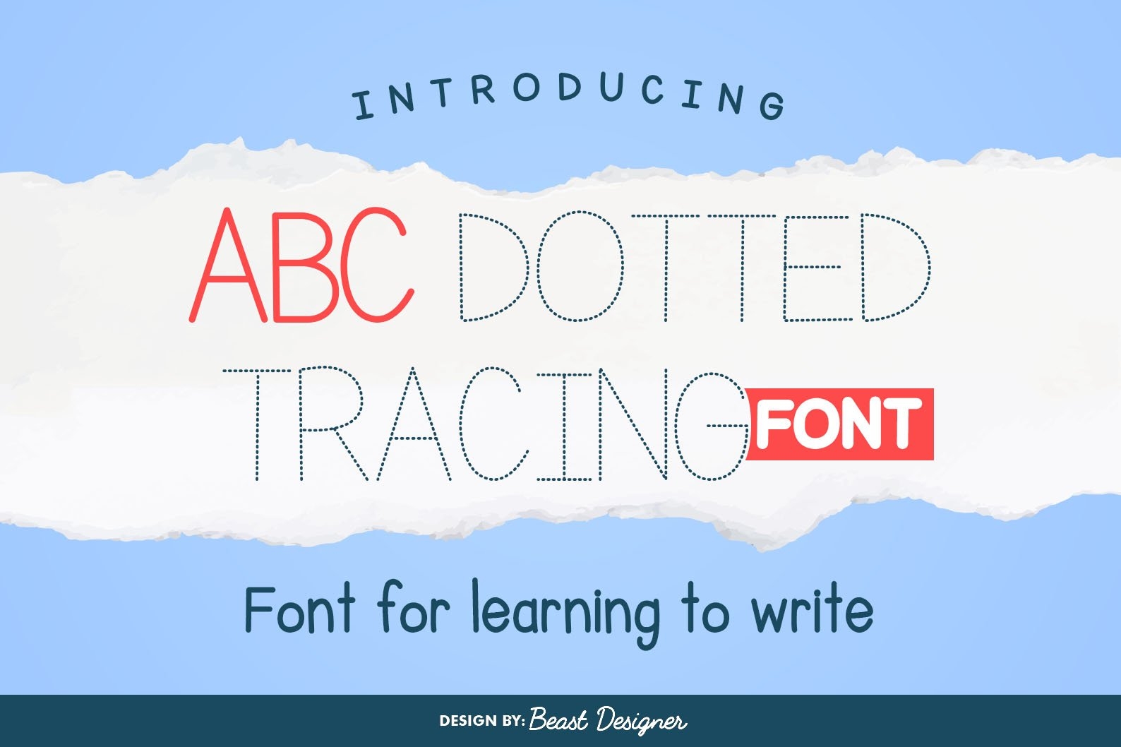 ABC Dotted Tracing Font Dashed Handwriting Font For Kids