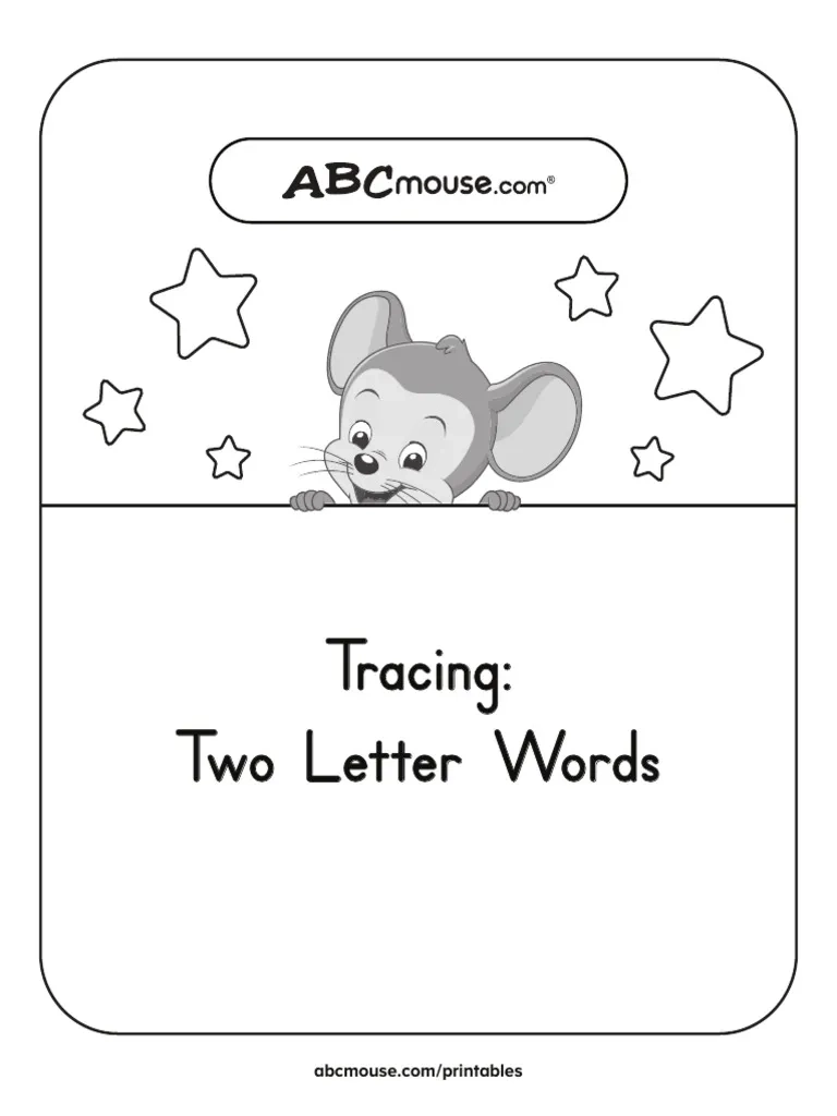 ABCmouse Two Letter Word Tracing Worksheets Kindergarten PDF 