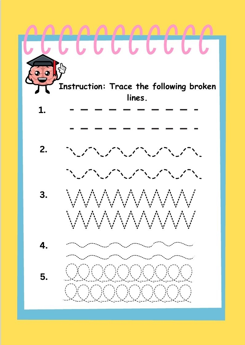 Activity Fun Book BUDGET BUNDLE Tracing Broken Lines Shapes 
