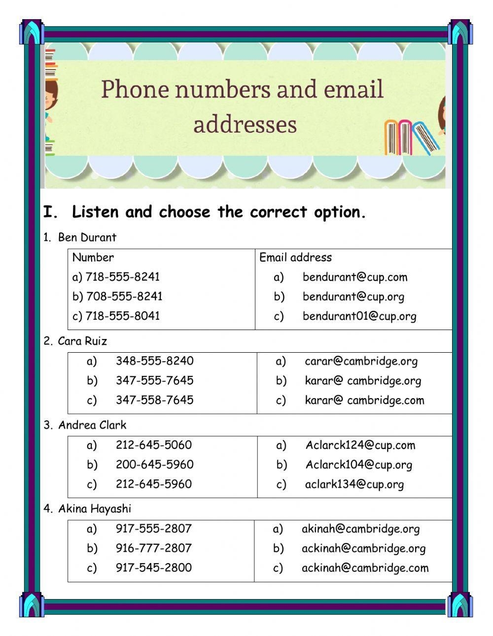 Address Tracing Worksheets