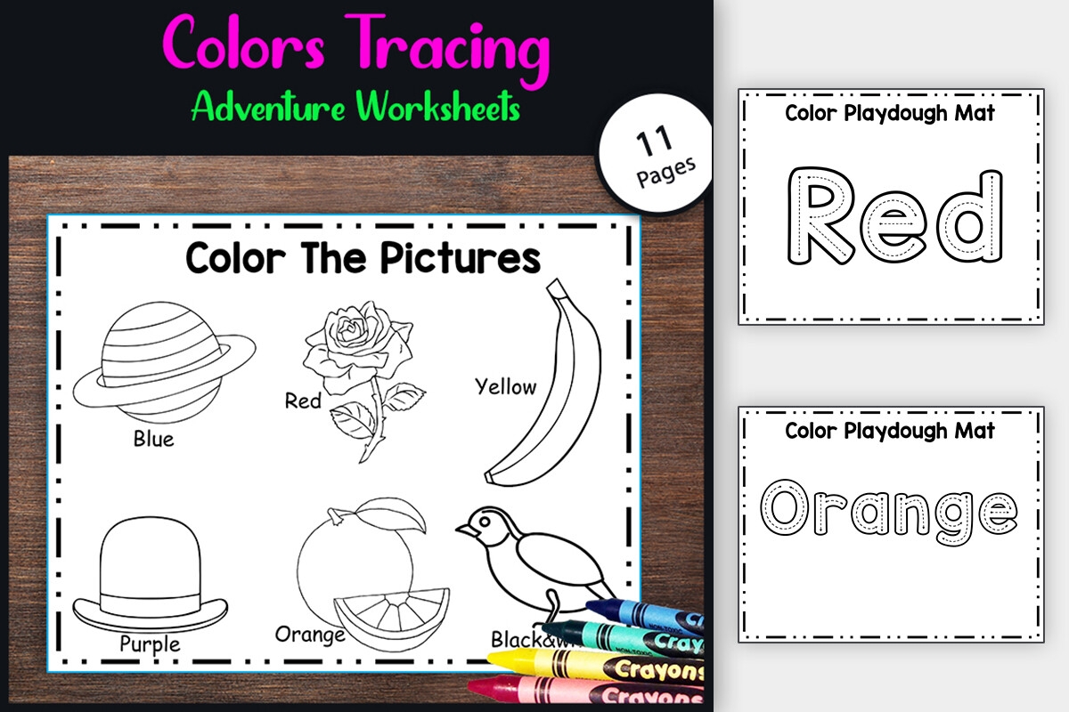 All Colors Tracing Preschool Worksheets Graphic By TheStudyKits 