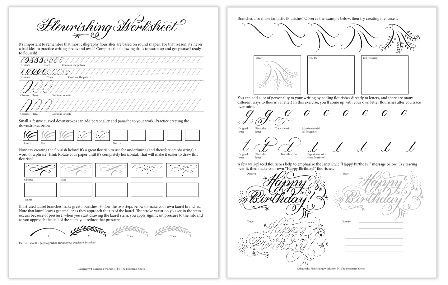 All Of TPK s Free Calligraphy Practice Worksheets A Master List 