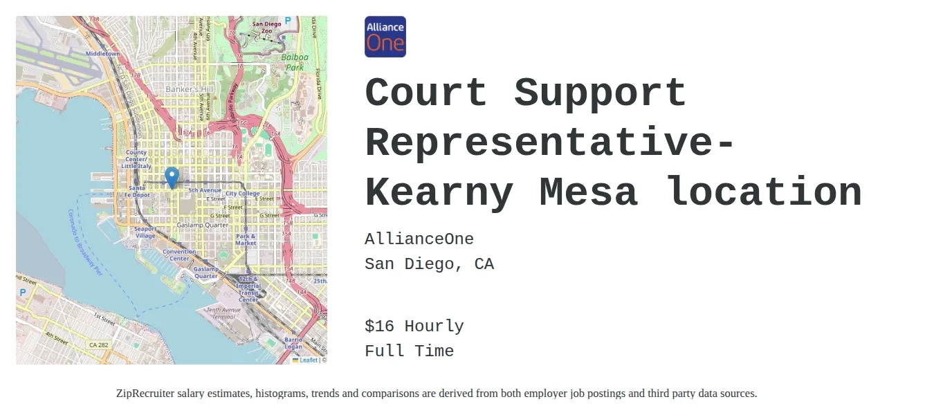 Allianceone Court Support Representative Kearny Mesa Location Job Allianceone Court Support Representative Kearny Mesa Location Job