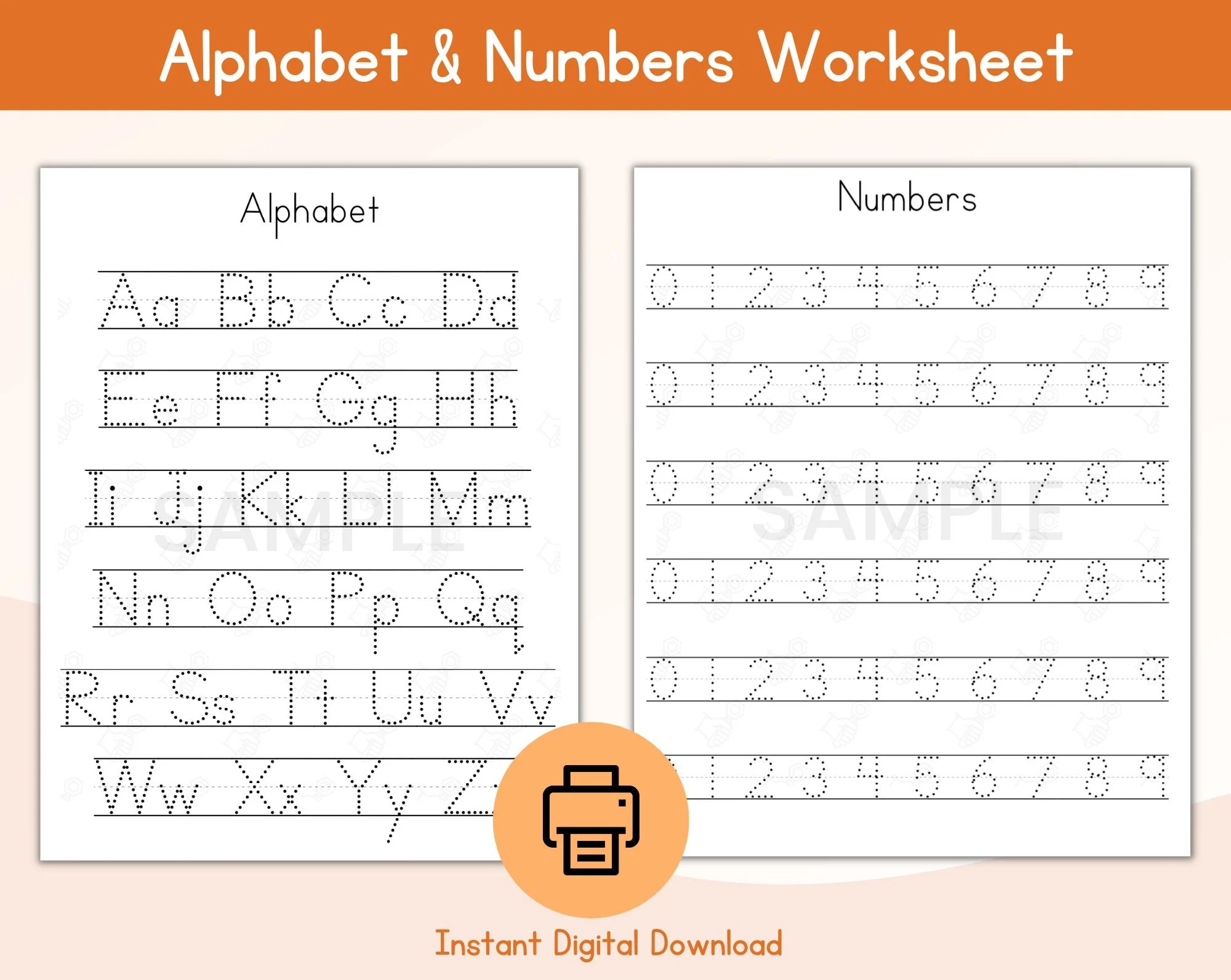Alphabet amp Number Tracing Sheet ABC Tracing Handwriting 