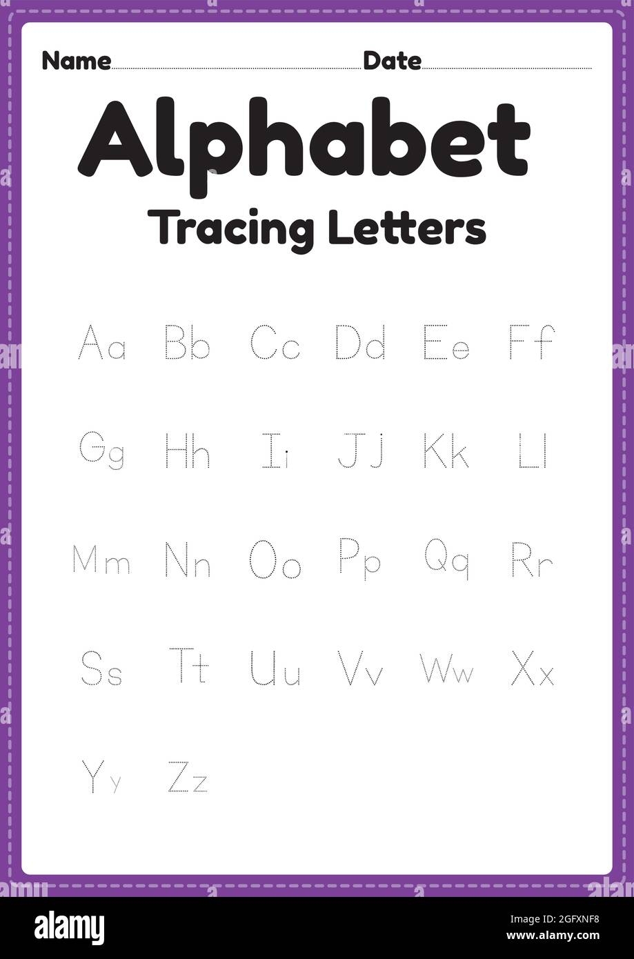 Alphabet Letter Tracing Worksheet For Kindergarten And Preschool 