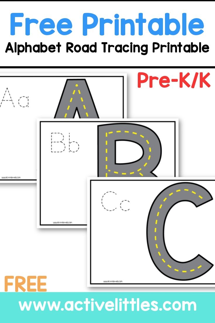 Alphabet Road Tracing Free Printable For Kids Uppercase Version 