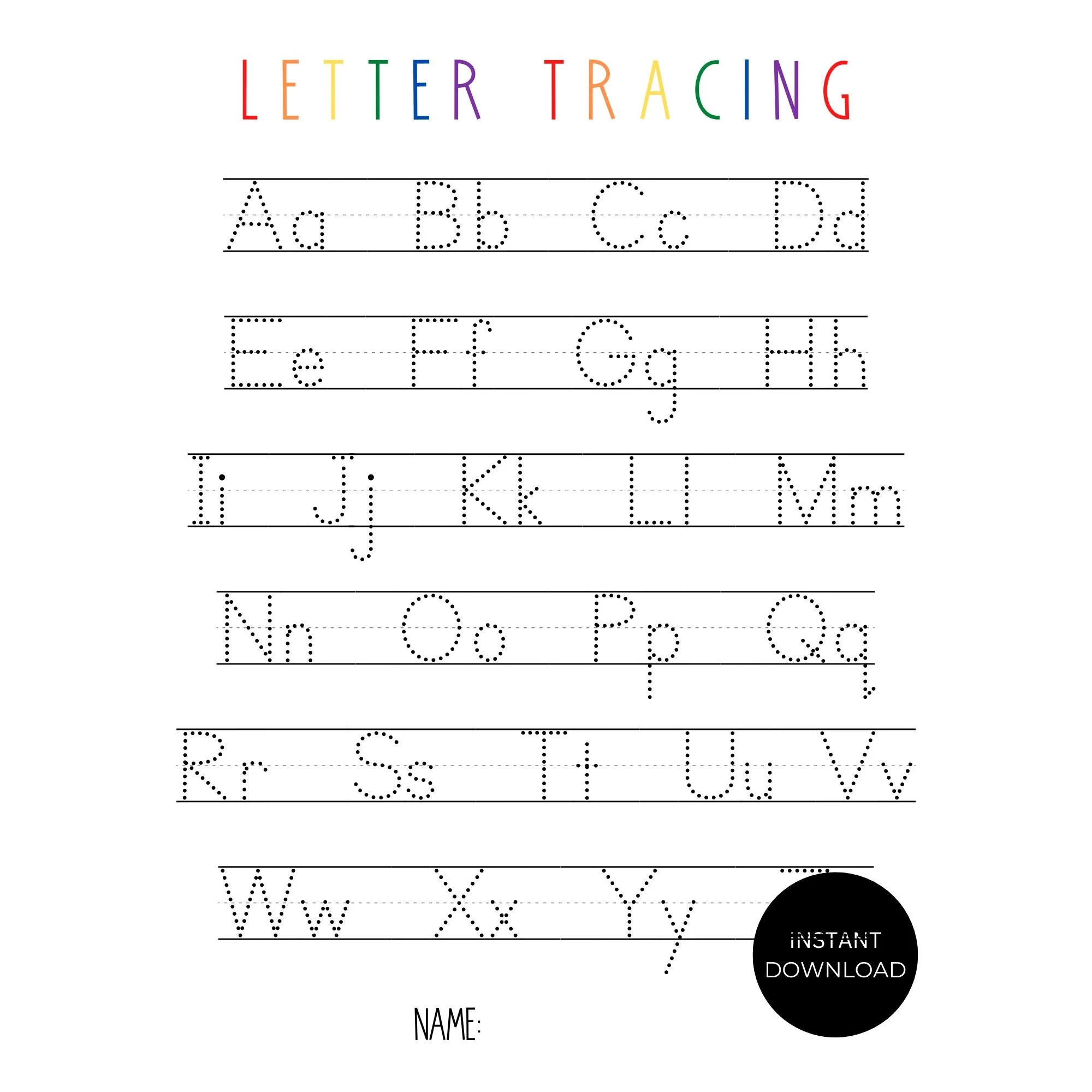 Printable Alphabet Letters Tracing