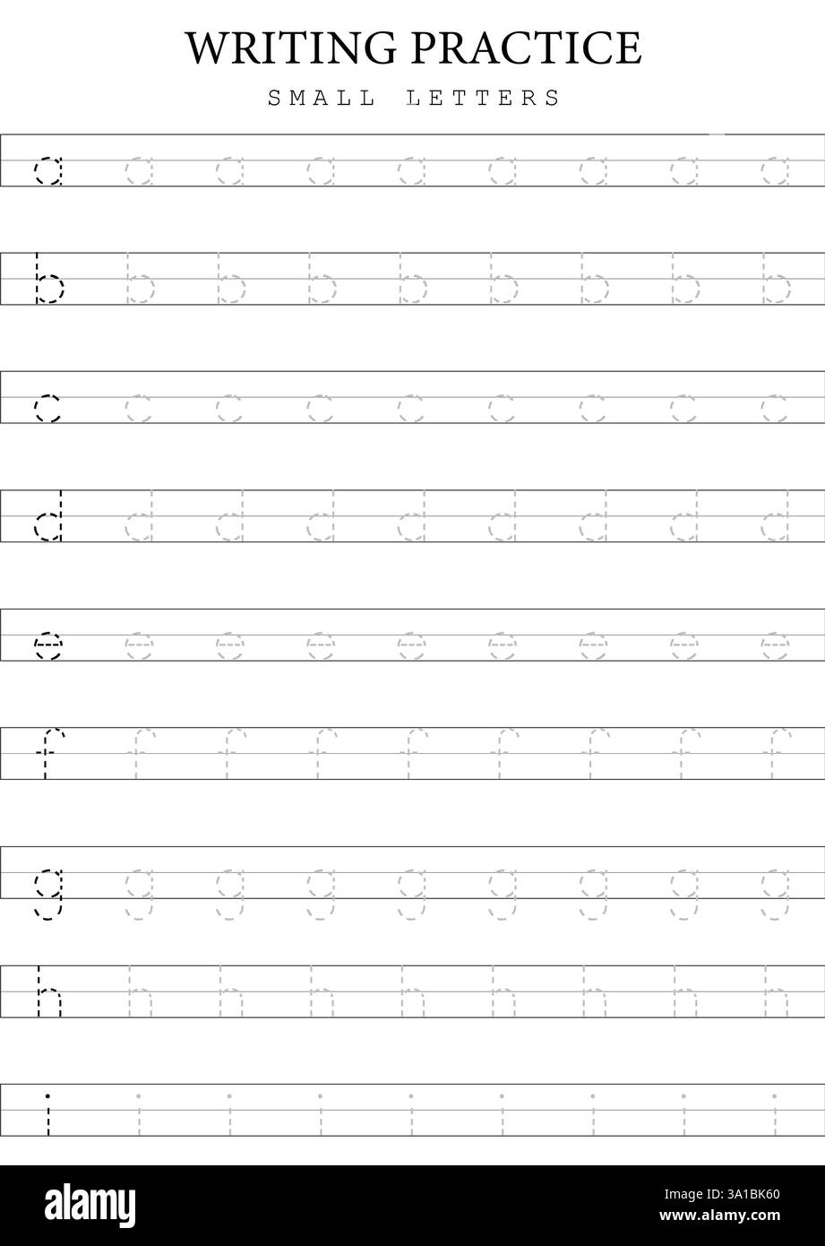 Small Alphabet Tracing Worksheets