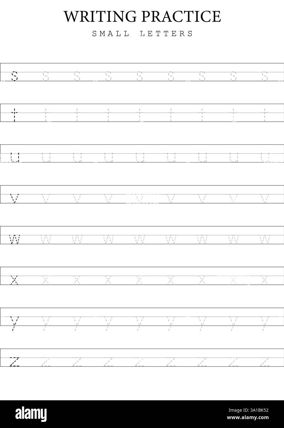 Alphabet Tracing Black And White Stock Photos amp Images Alamy