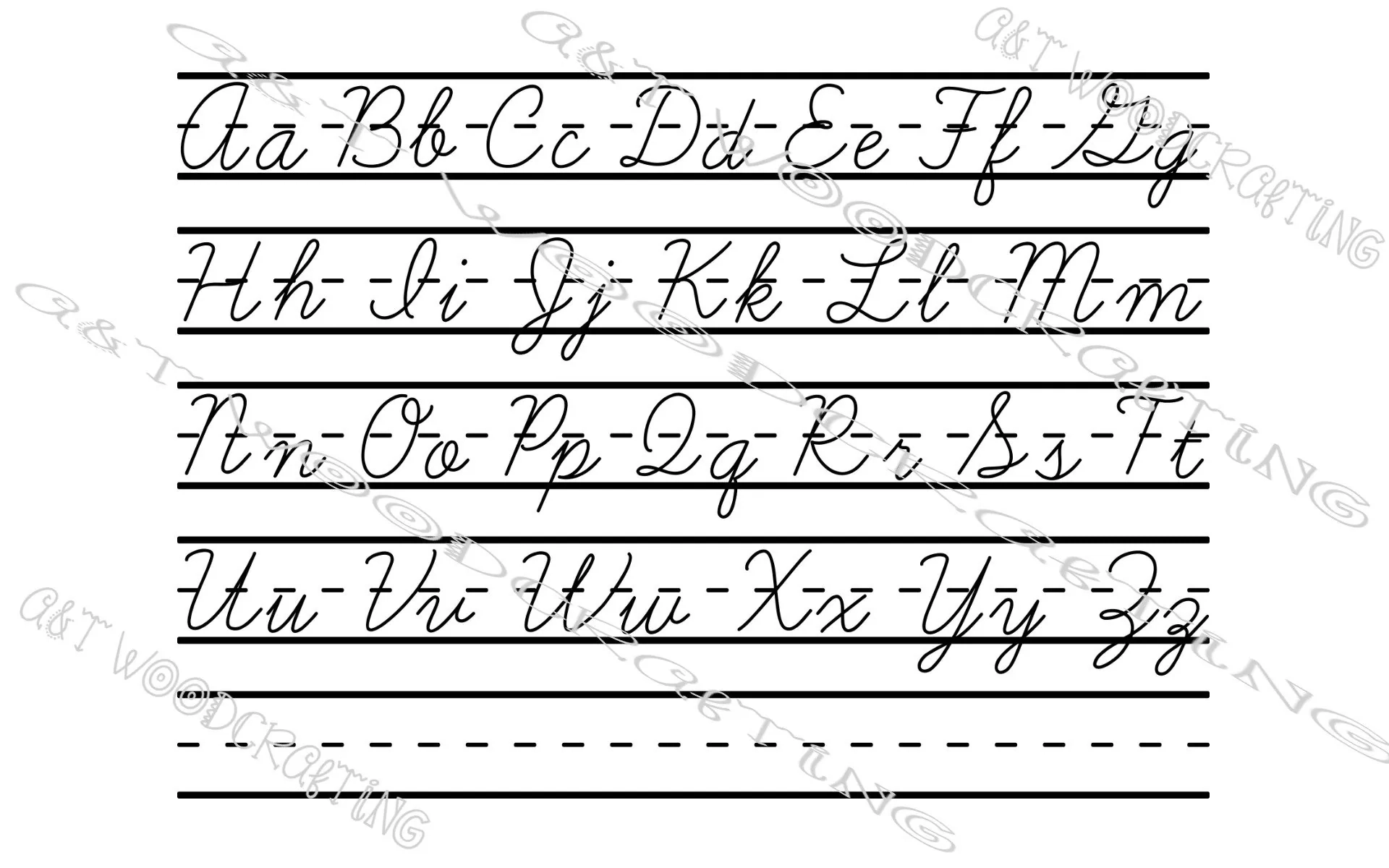 Alphabet Tracing Board Template With Cursive Letters To Trace 