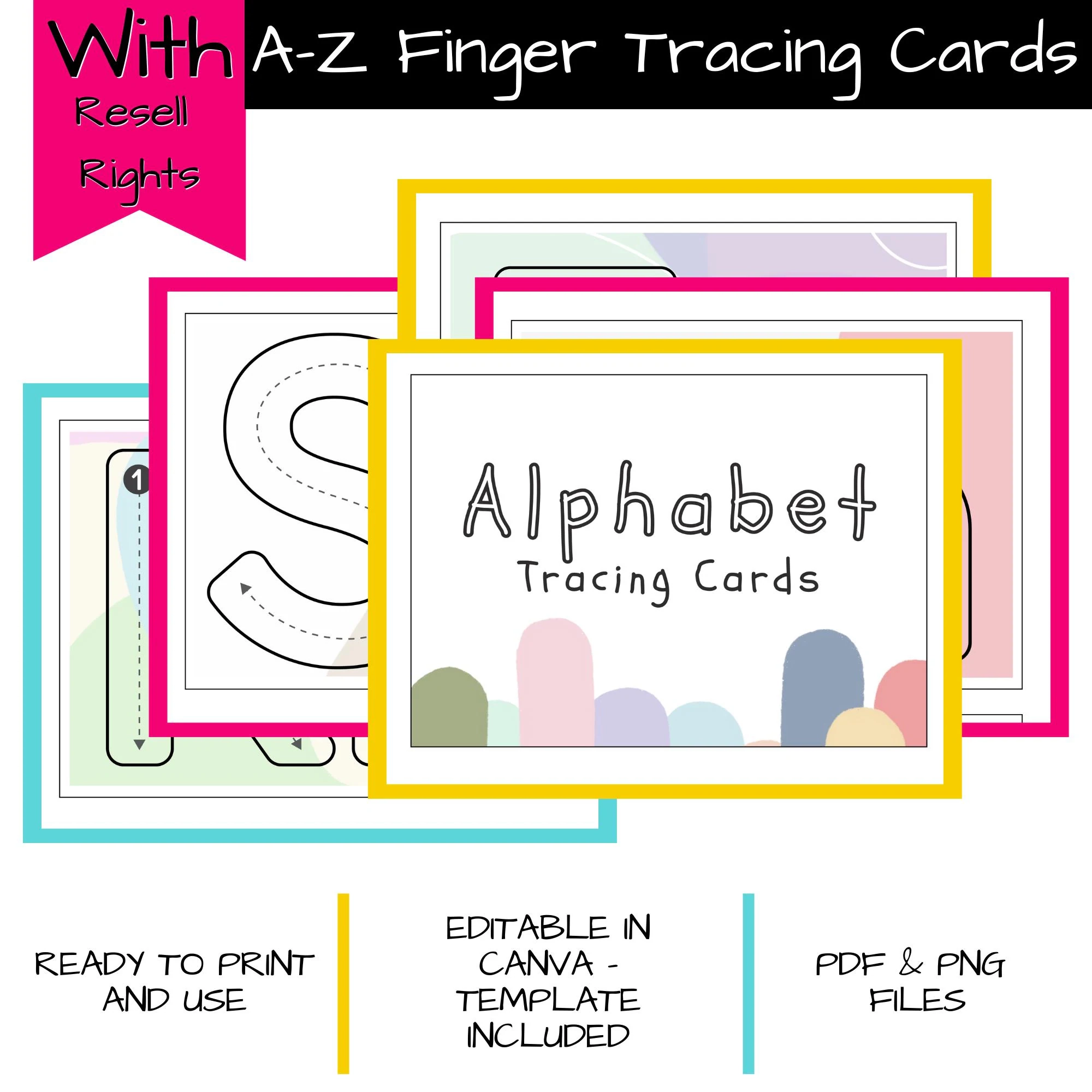 Alphabet Tracing Cards A Z Handwriting Practice Preschool 