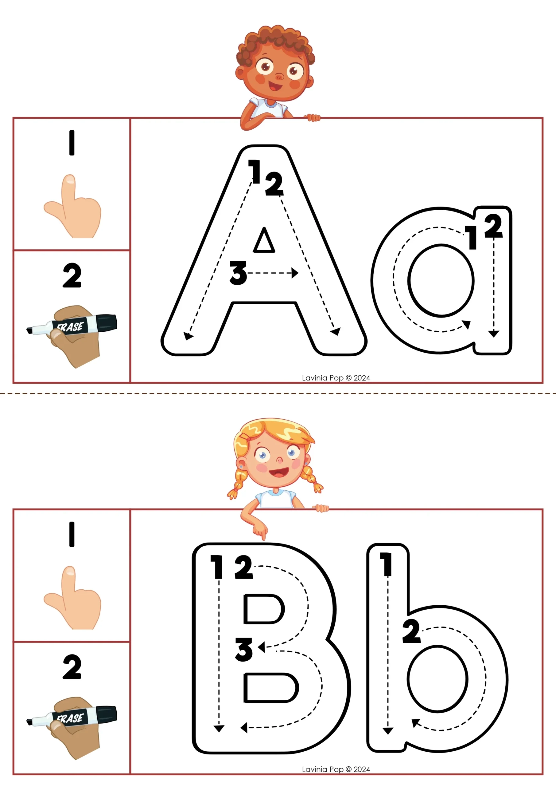 Alphabet Tracing Cards Kids With Upper And Lower Case Letters